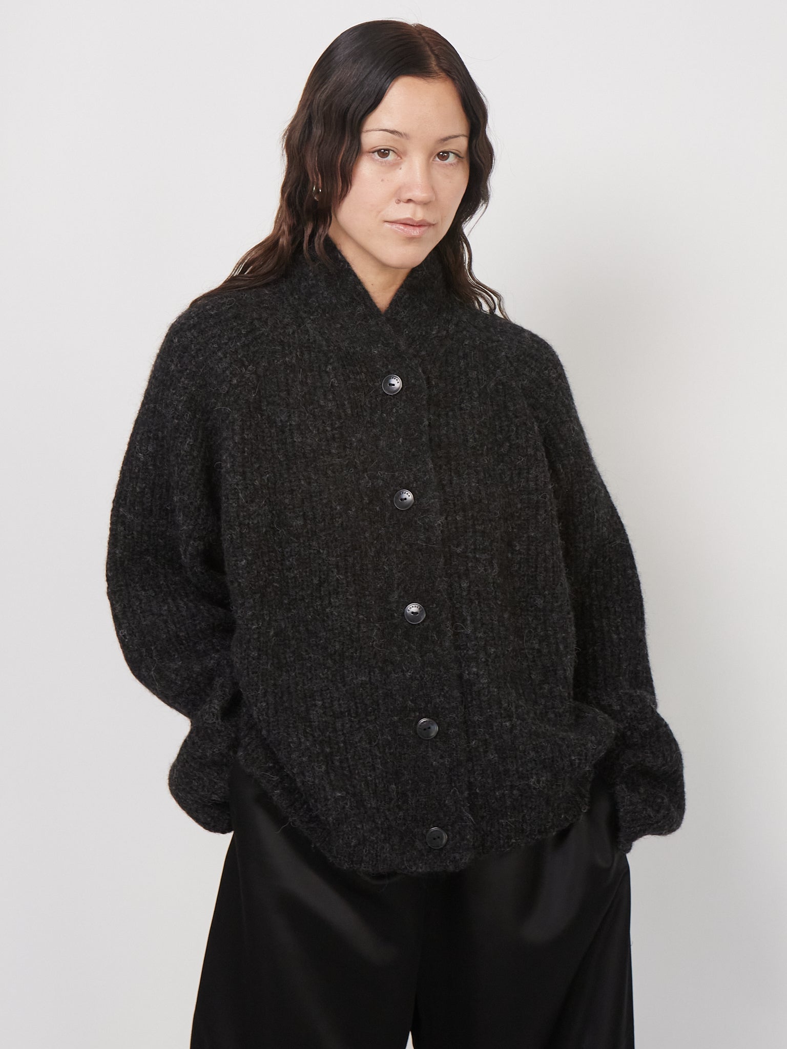 Baby Alpaca Cardigan Anthracite