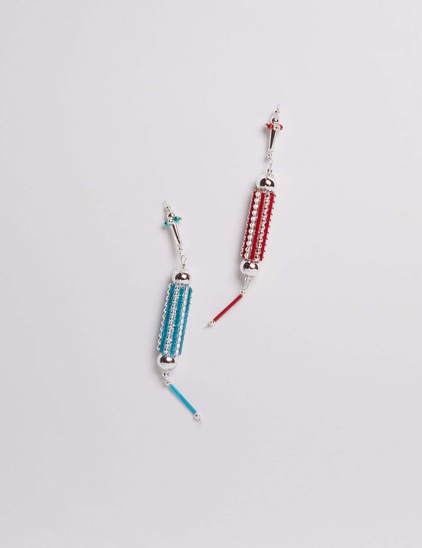Akua Objects Gabriel Antique Beaded Ornament in Ruby & Aquamarine, curated by Shop Sommer in San Francisco.