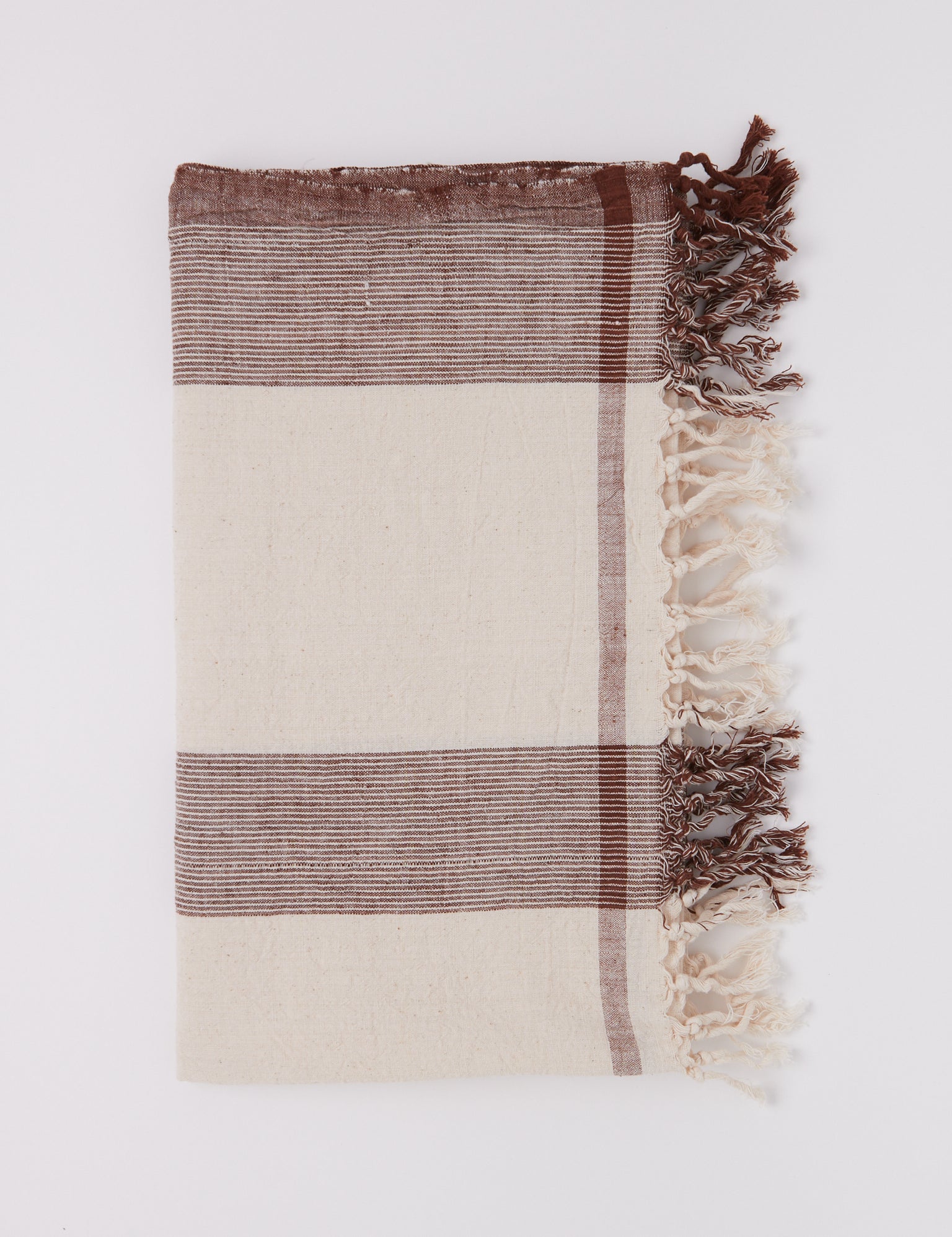 Auntie Oti Brown Stripe Natural Dye Bath Towel, curated by Shop Sommer in San Francisco.