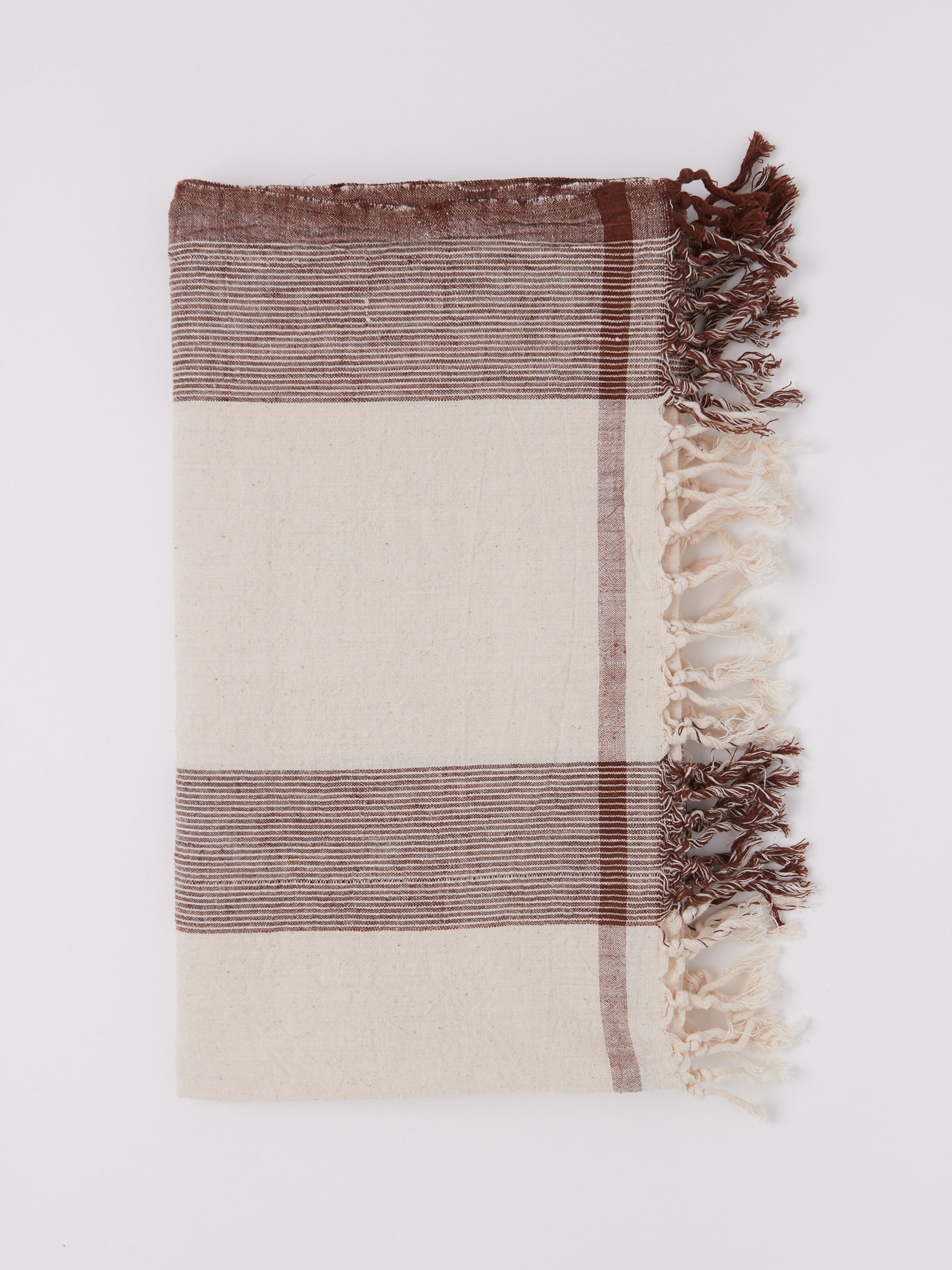 Auntie Oti Brown Stripe Natural Dye Bath Towel, curated by Shop Sommer in San Francisco.