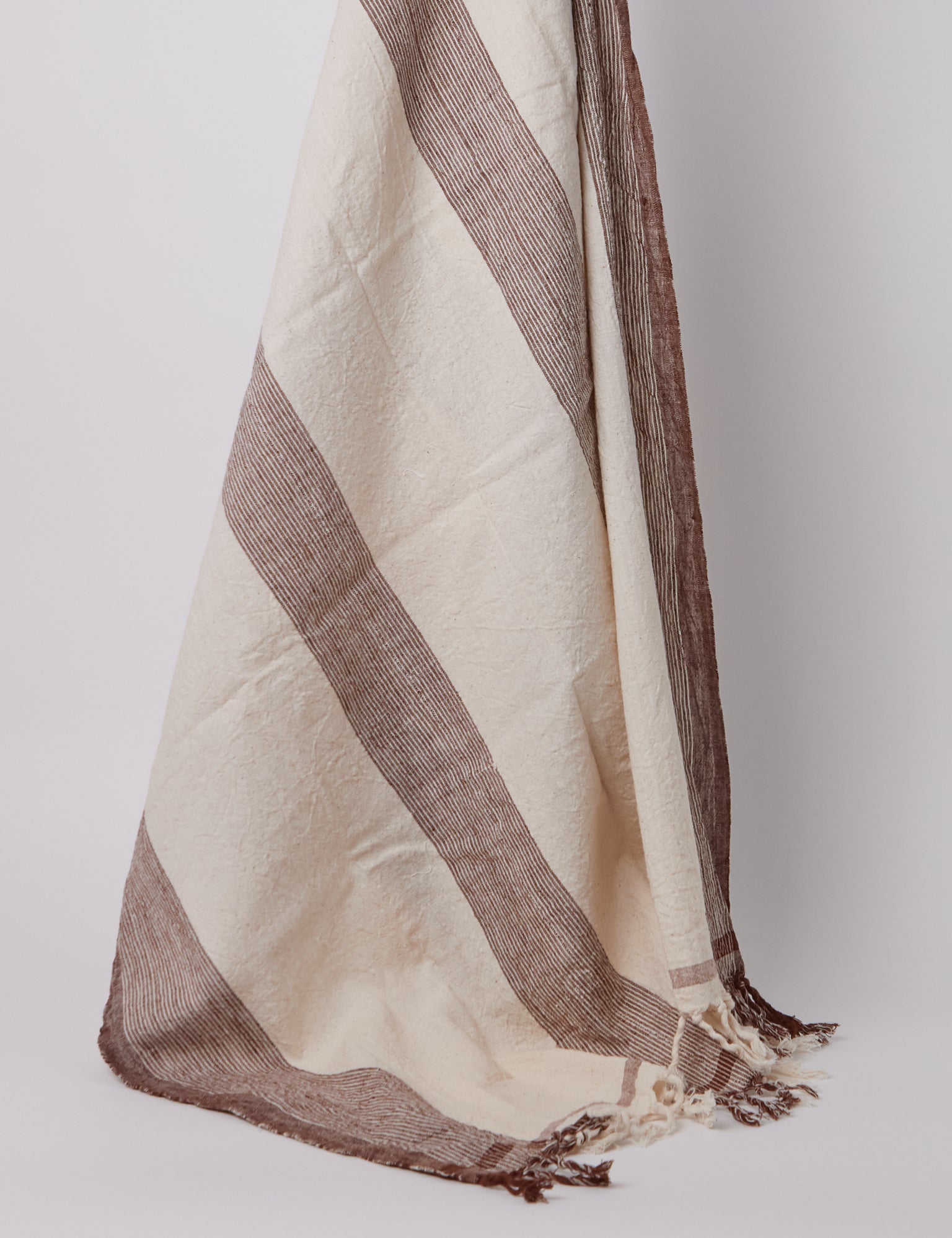 Auntie Oti Brown Stripe Natural Dye Bath Towel, curated by Shop Sommer in San Francisco.