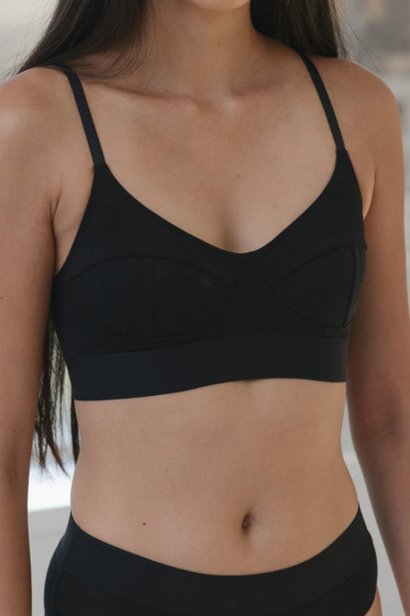 Baserange Soft Bra in Black, curated by Shop Sommer in San Francisco.