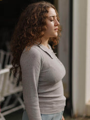 Baserange Dual Long Sleeve Tee Grey Melange, curated by Shop Sommer in San Francisco.