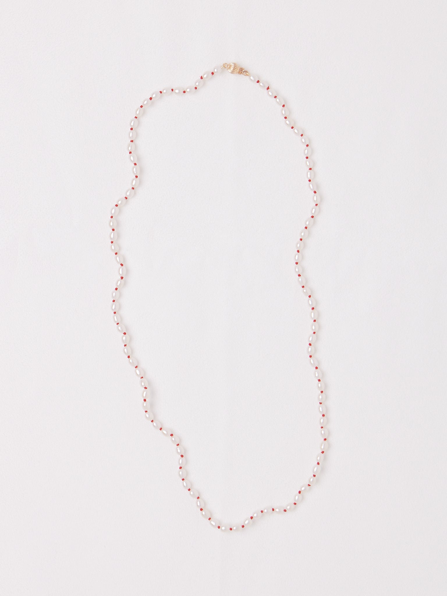Pearl Red Silk Necklace by Béatrice Valenzuela, curated by Shop Sommer in San Francisco.