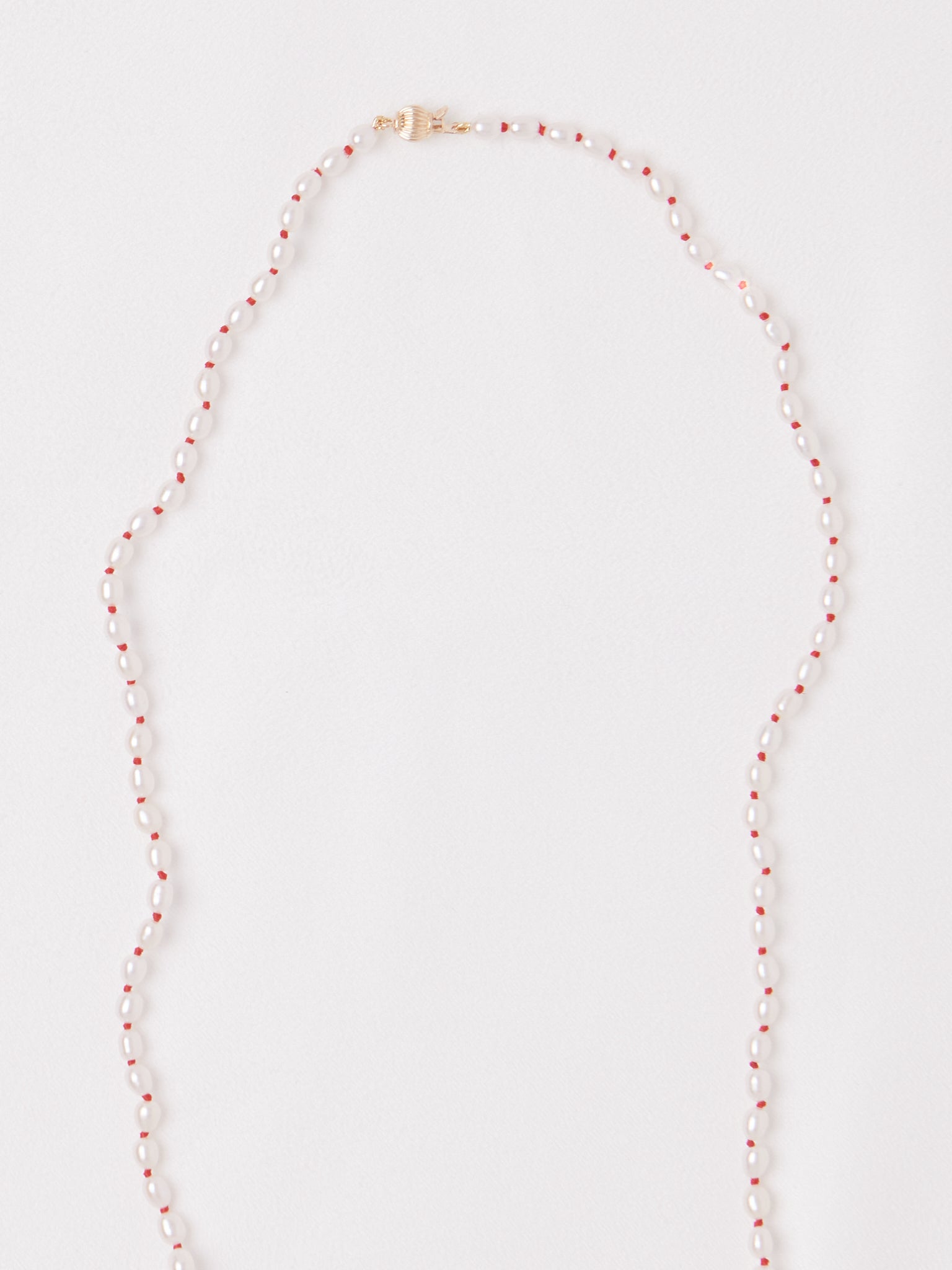 Pearl Red Silk Necklace by Béatrice Valenzuela, curated by Shop Sommer in San Francisco.