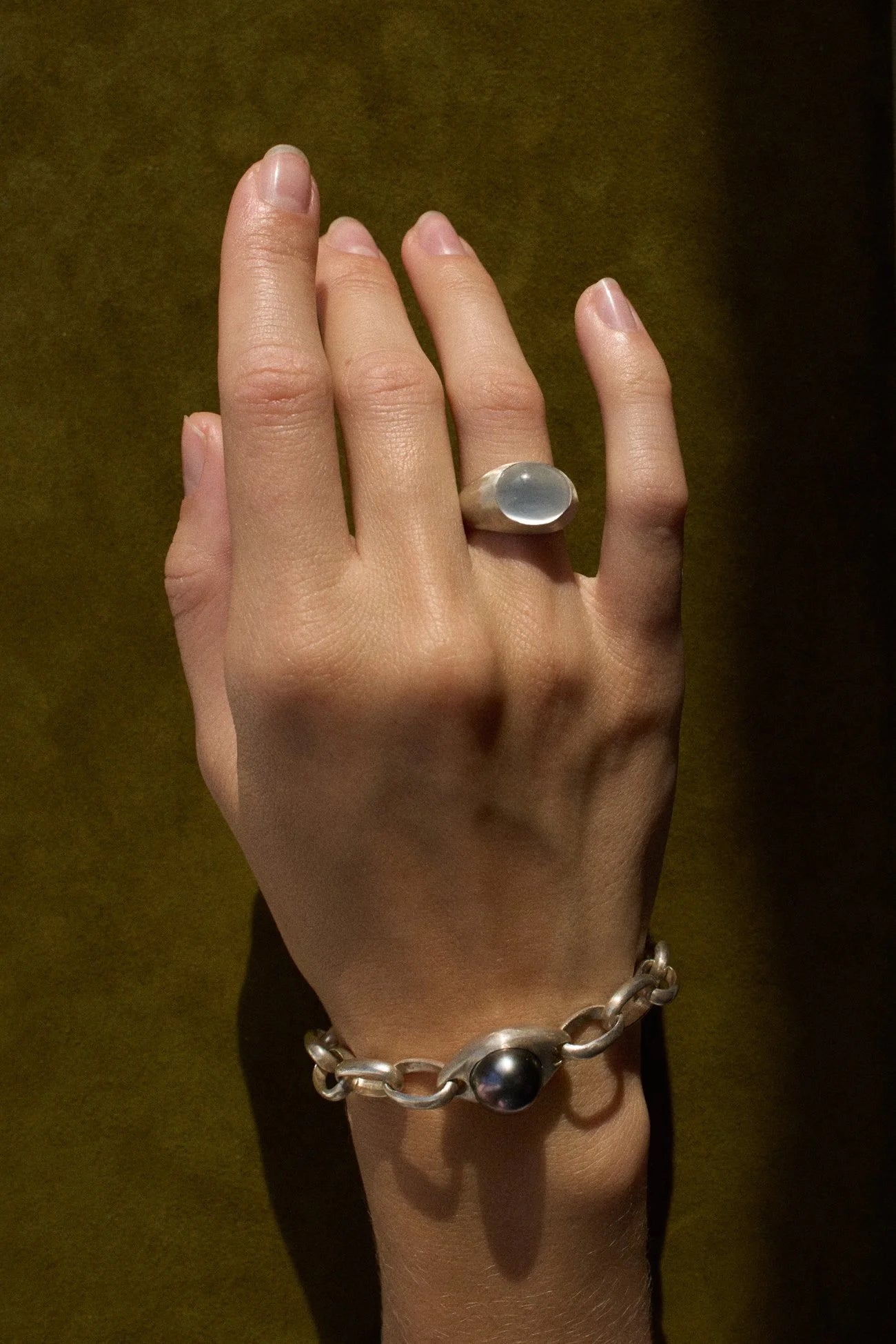 Dunton Ellerkamp Silver Boulder Moonstone Ring, curated by Shop Sommer in San Francisco.