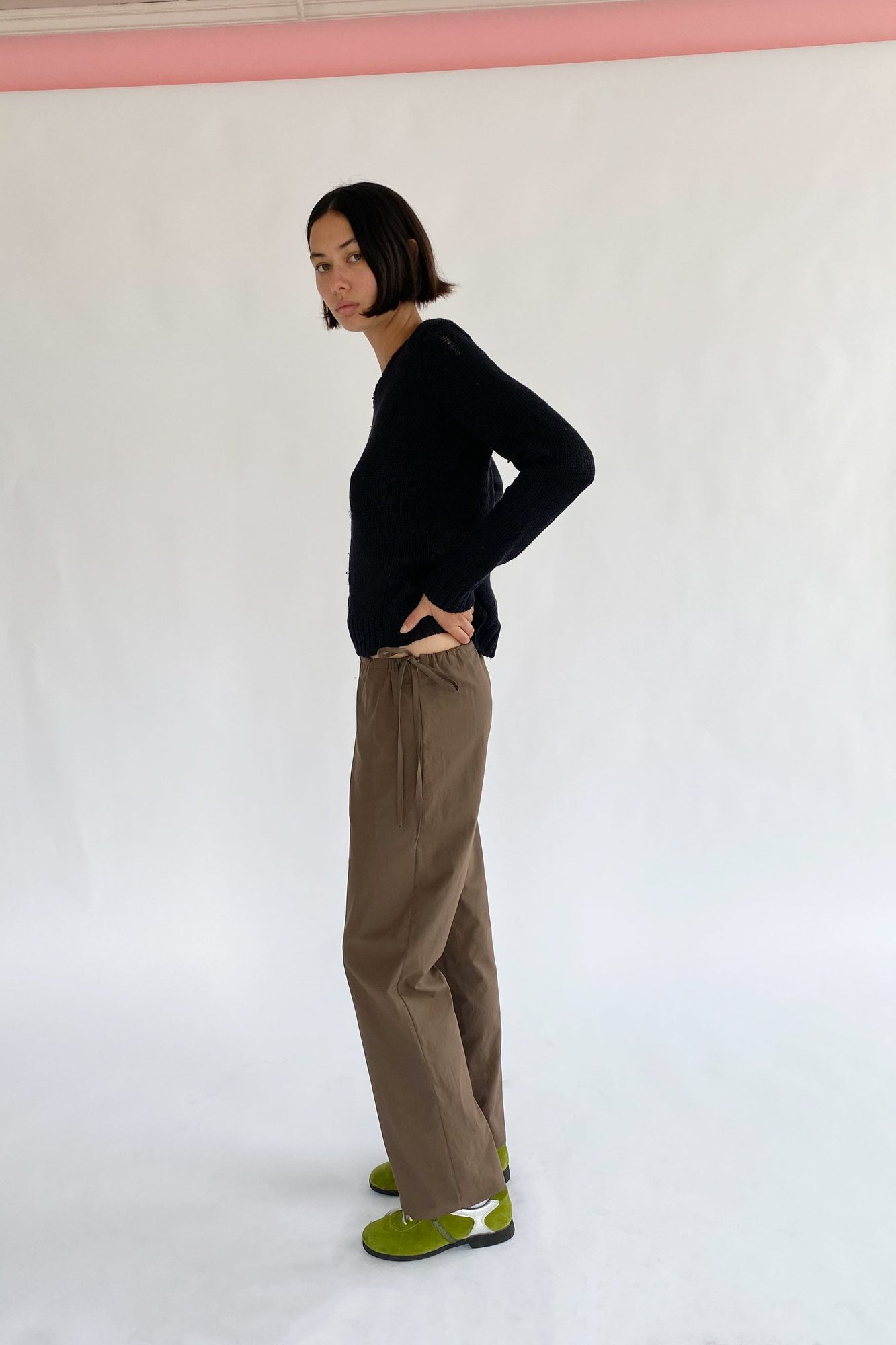 Brooke Callahan Tie Pants in Chocolate, curated by Shop Sommer in San Francisco.