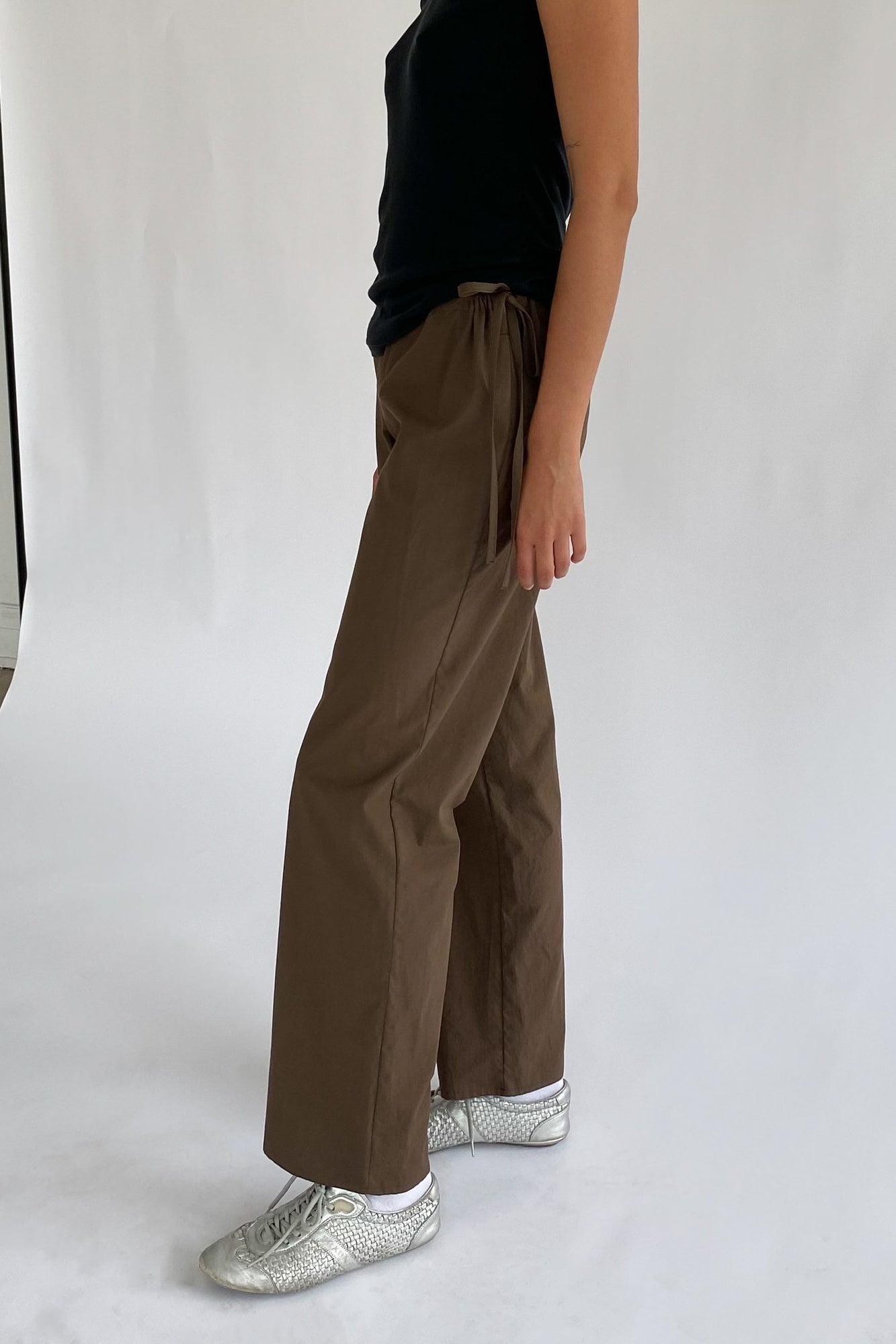 Brooke Callahan Tie Pants in Chocolate, curated by Shop Sommer in San Francisco.