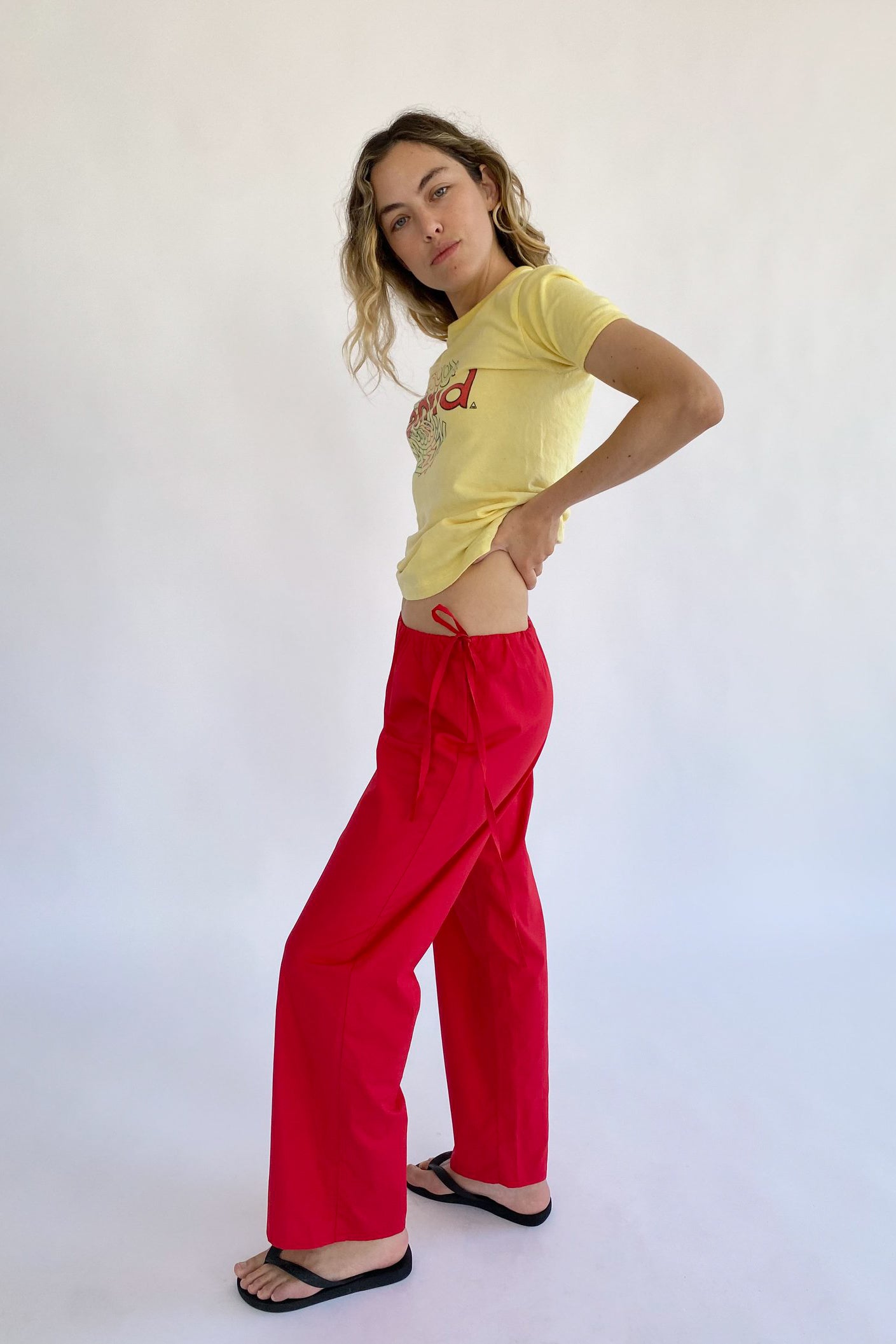 Brooke Callahan Tie Pants in Red, curated by Shop Sommer in San Francisco.