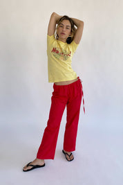 Brooke Callahan Tie Pants in Red, curated by Shop Sommer in San Francisco.