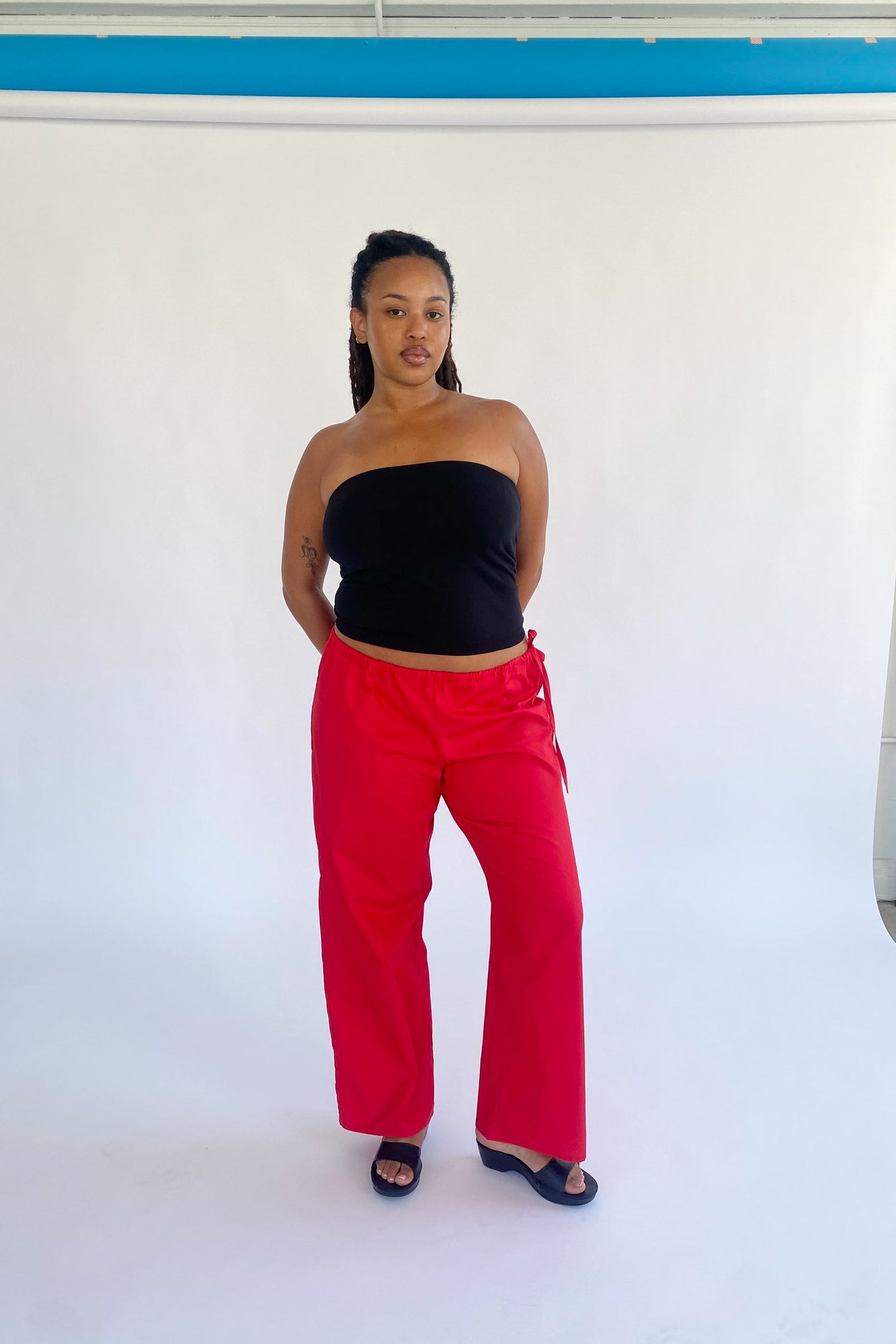 Brooke Callahan Tie Pants in Red, curated by Shop Sommer in San Francisco.