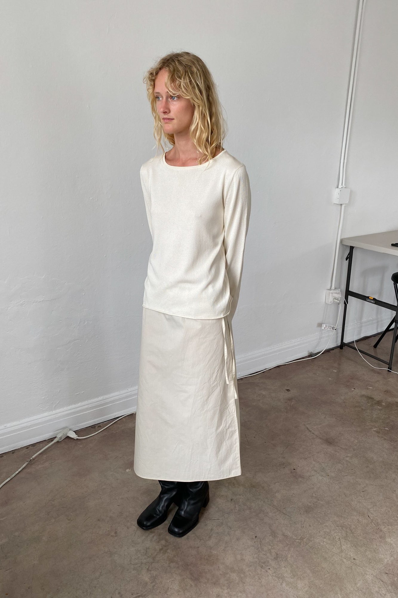 Brooke Callahan Column Skirt in Rice, curated by Shop Sommer in San Francisco.