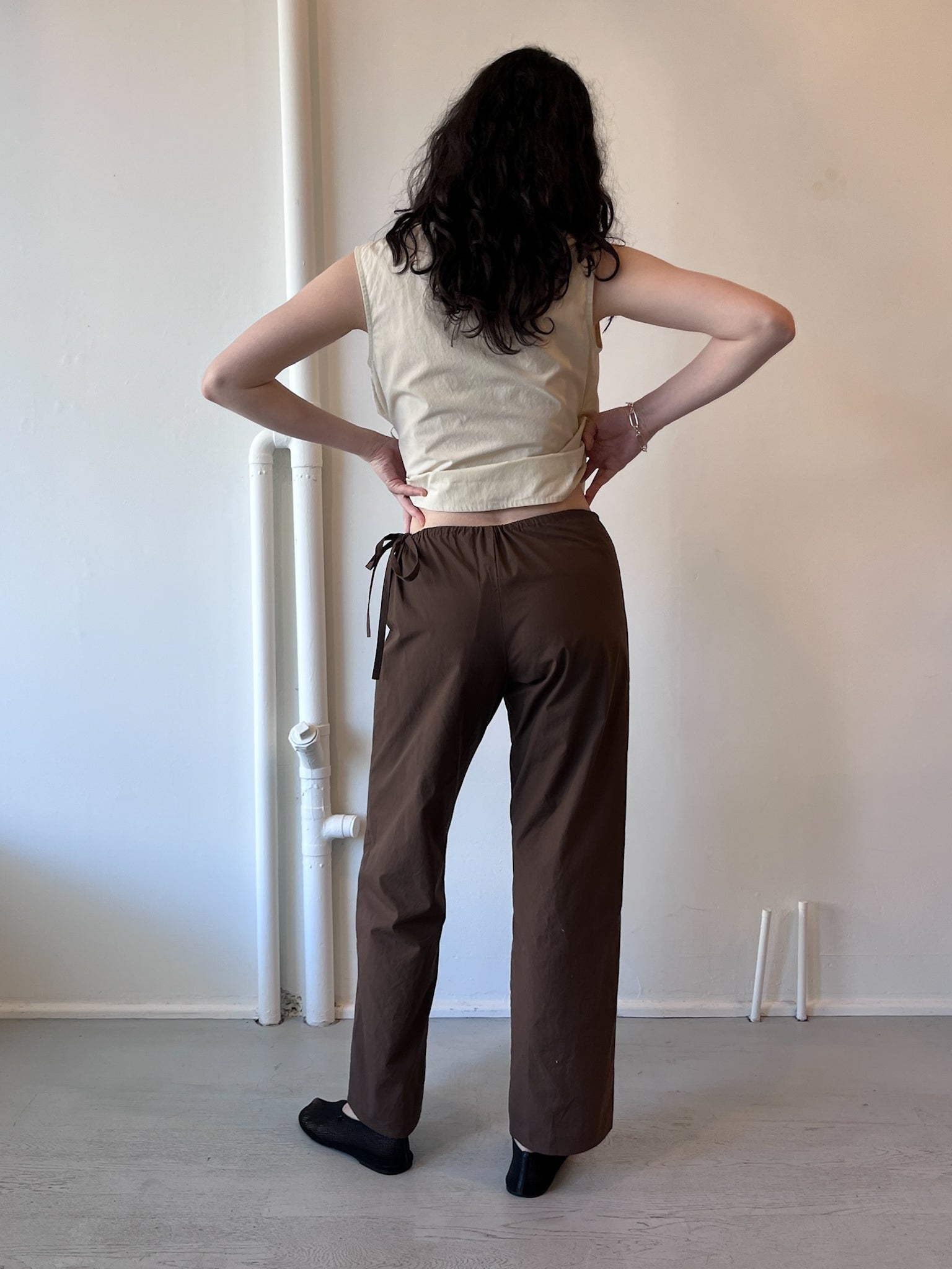 Brooke Callahan Tie Pants in Chocolate
