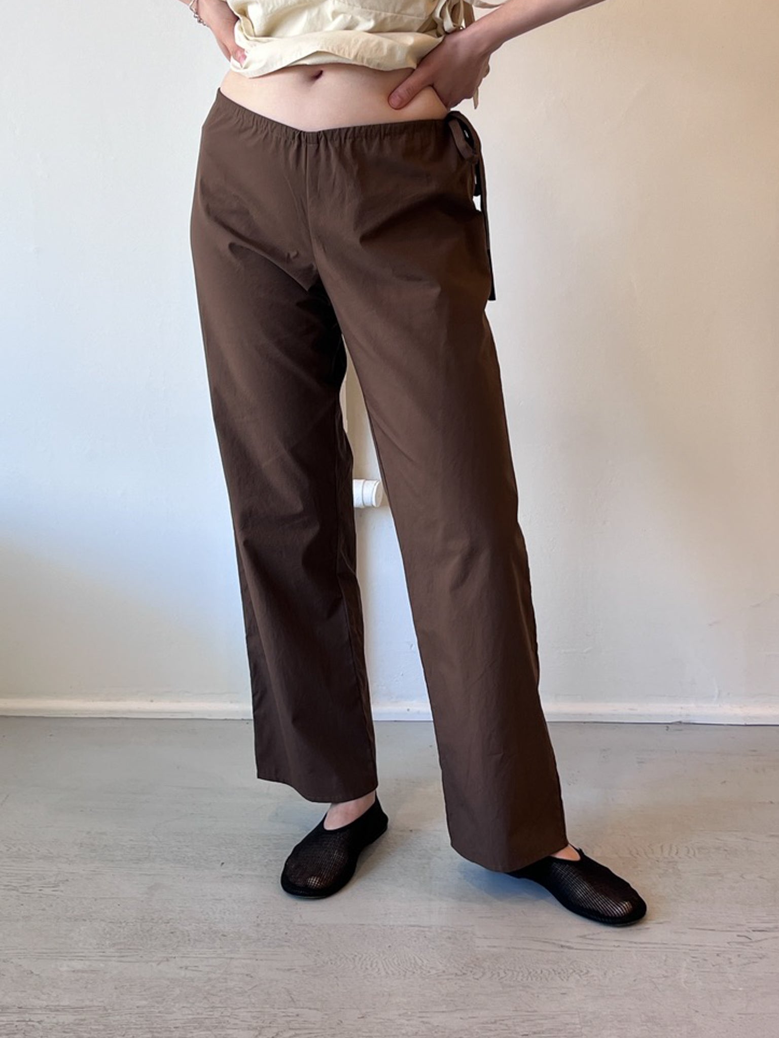 Brooke Callahan Tie Pants in Chocolate