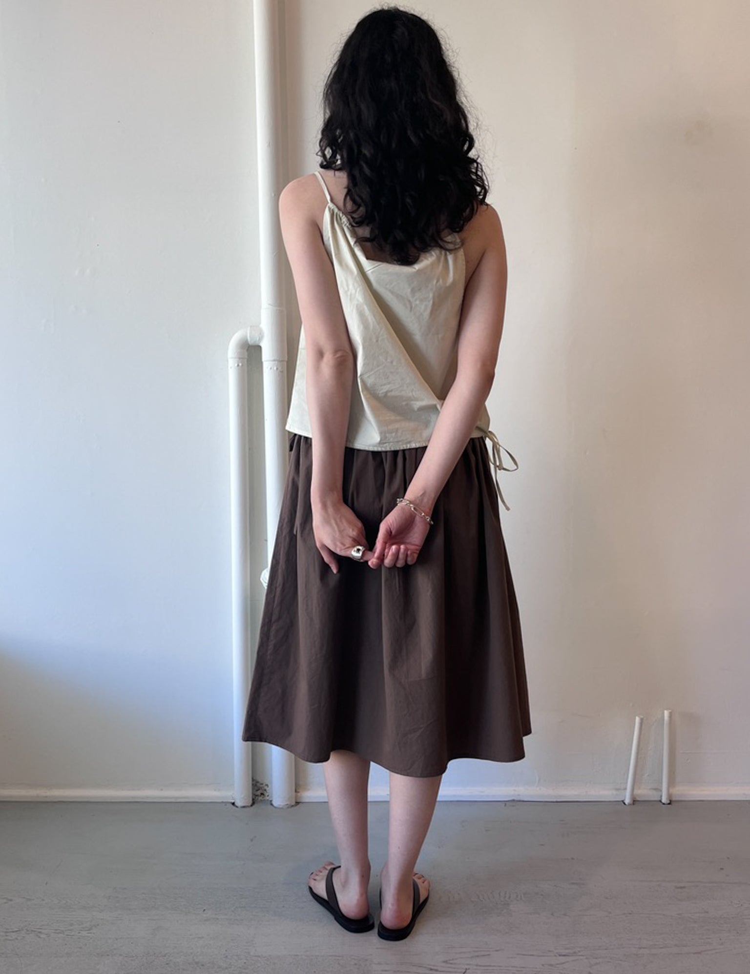 Brooke Callahan Tie Skirt in Brown, curated by Shop Sommer in San Francisco.