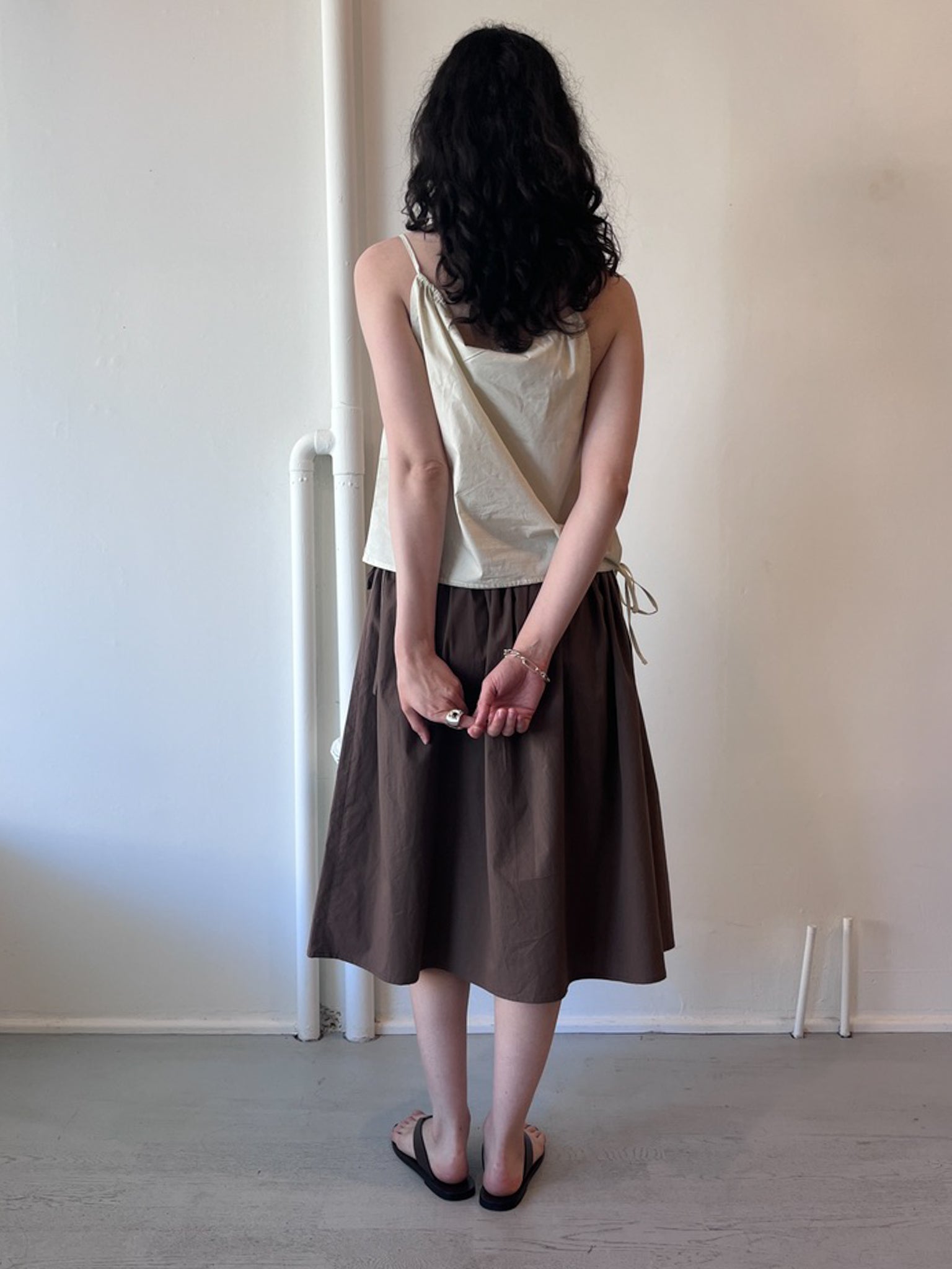 Brooke Callahan Tie Skirt in Brown, curated by Shop Sommer in San Francisco.