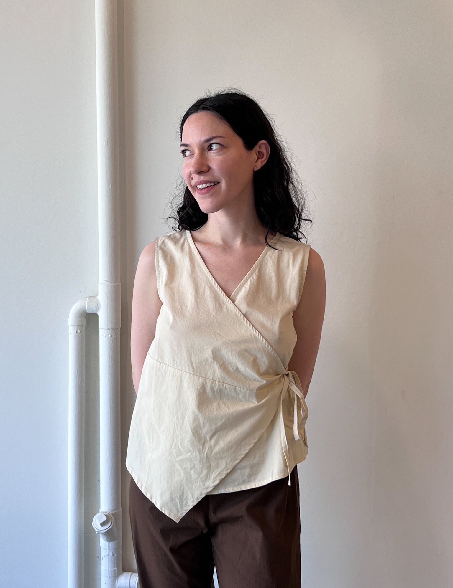 Brooke Callahan Wrap Top in Rice
