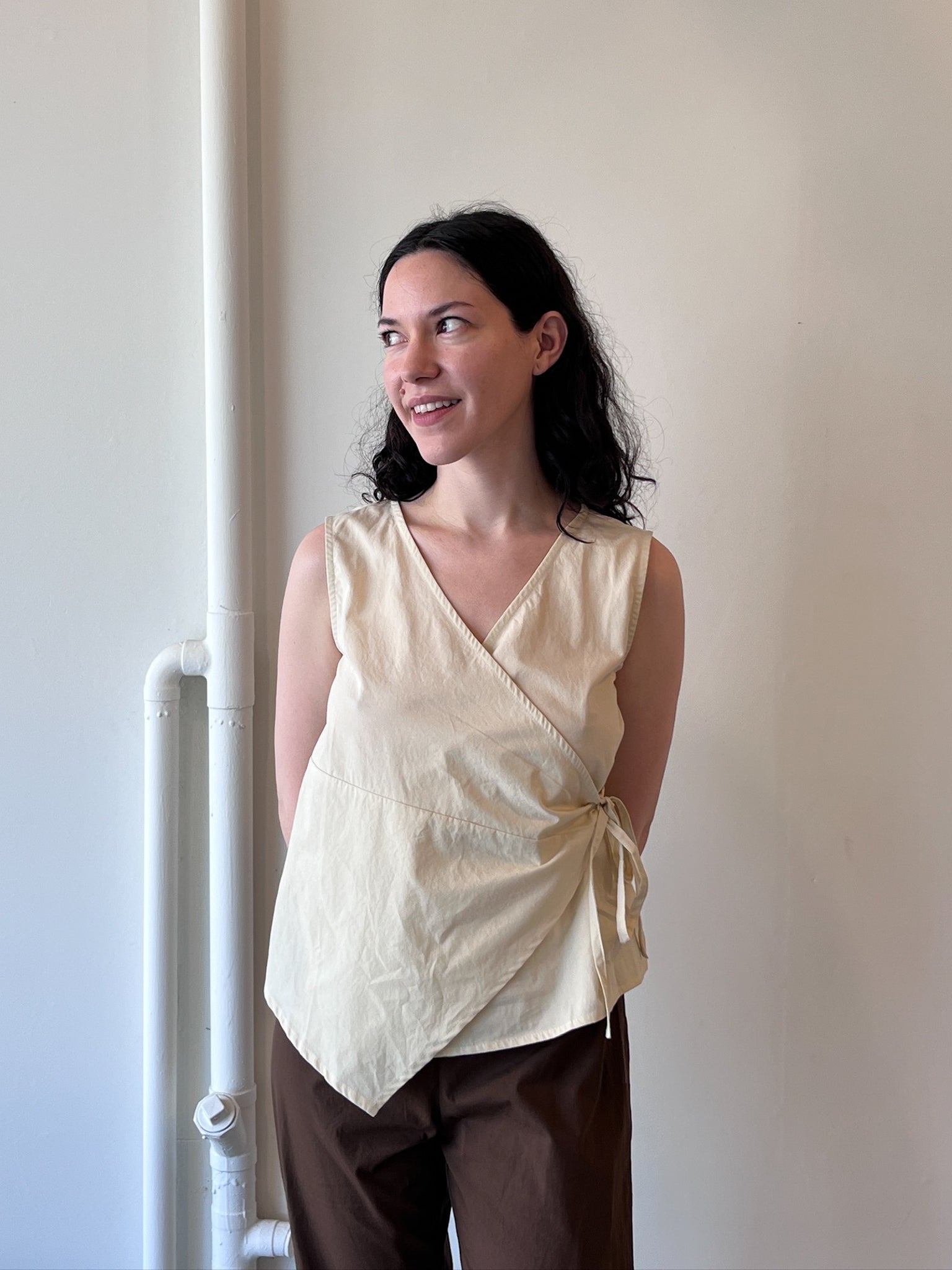 Brooke Callahan Wrap Top in Rice