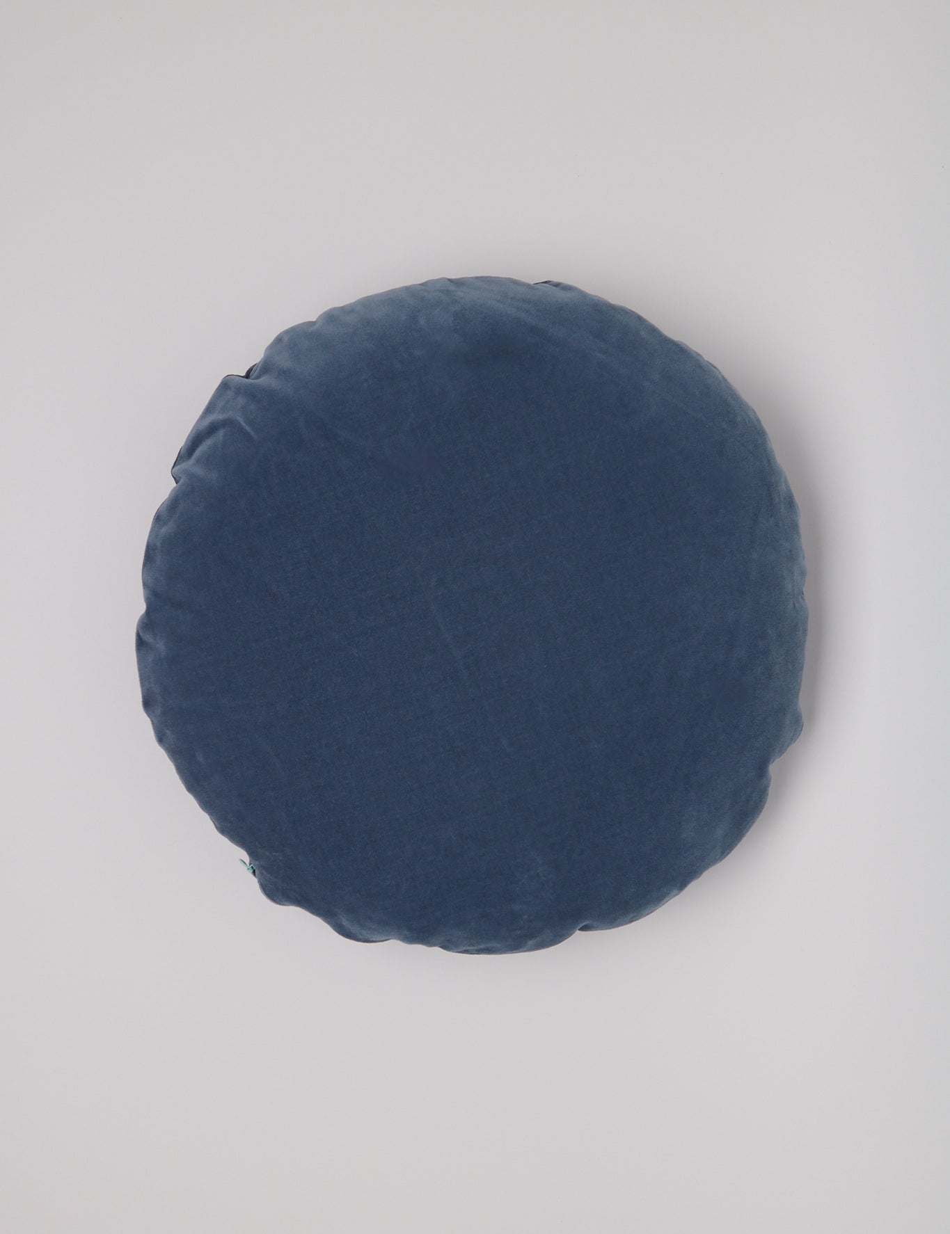 Christina Lundsteen Basic Round Cushion in Silver Blue, curated by Shop Sommer in San Francisco.