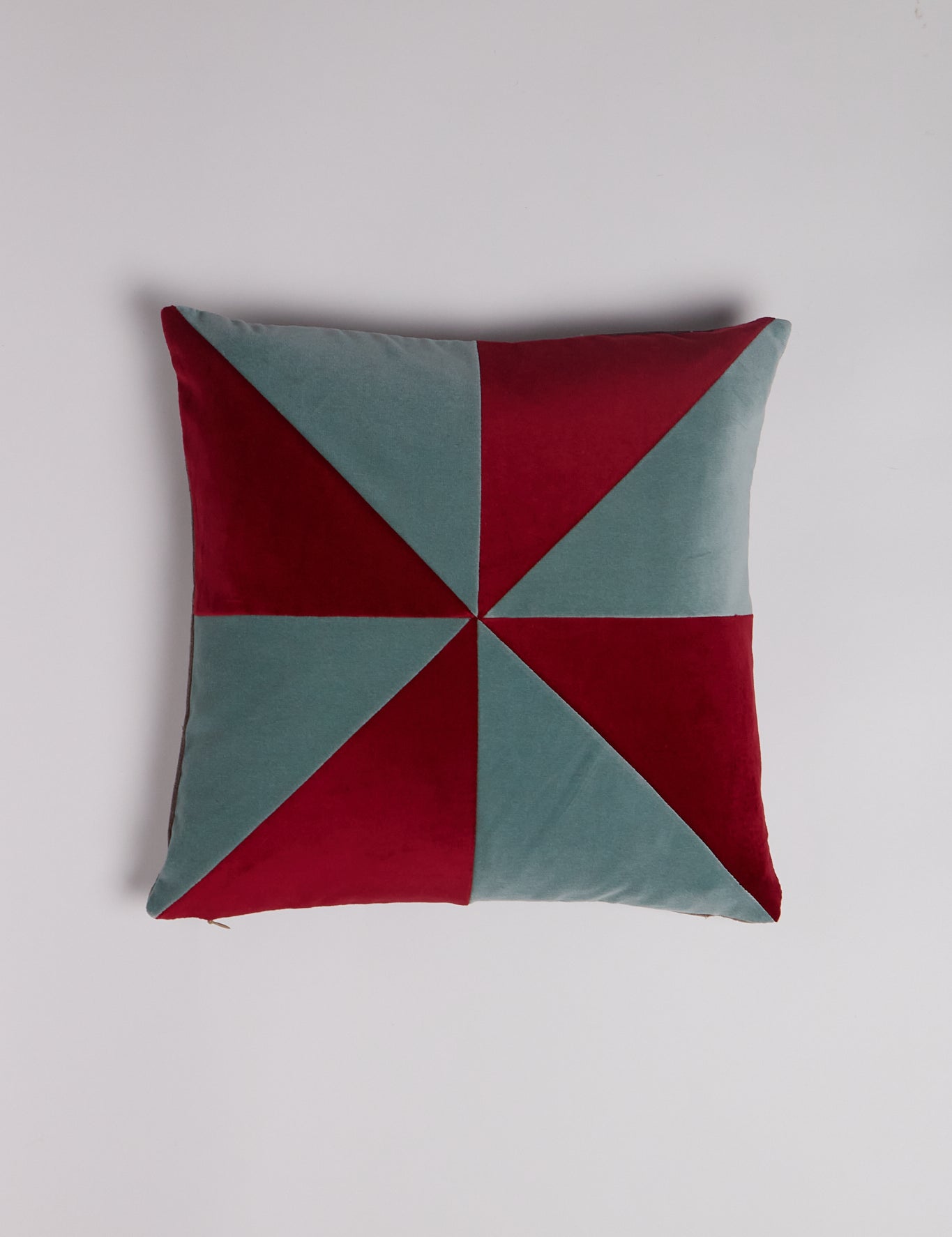 Christina Lundsteen Suki Cushion in Ruby and Pale Blue, curated by Shop Sommer in San Francisco.
