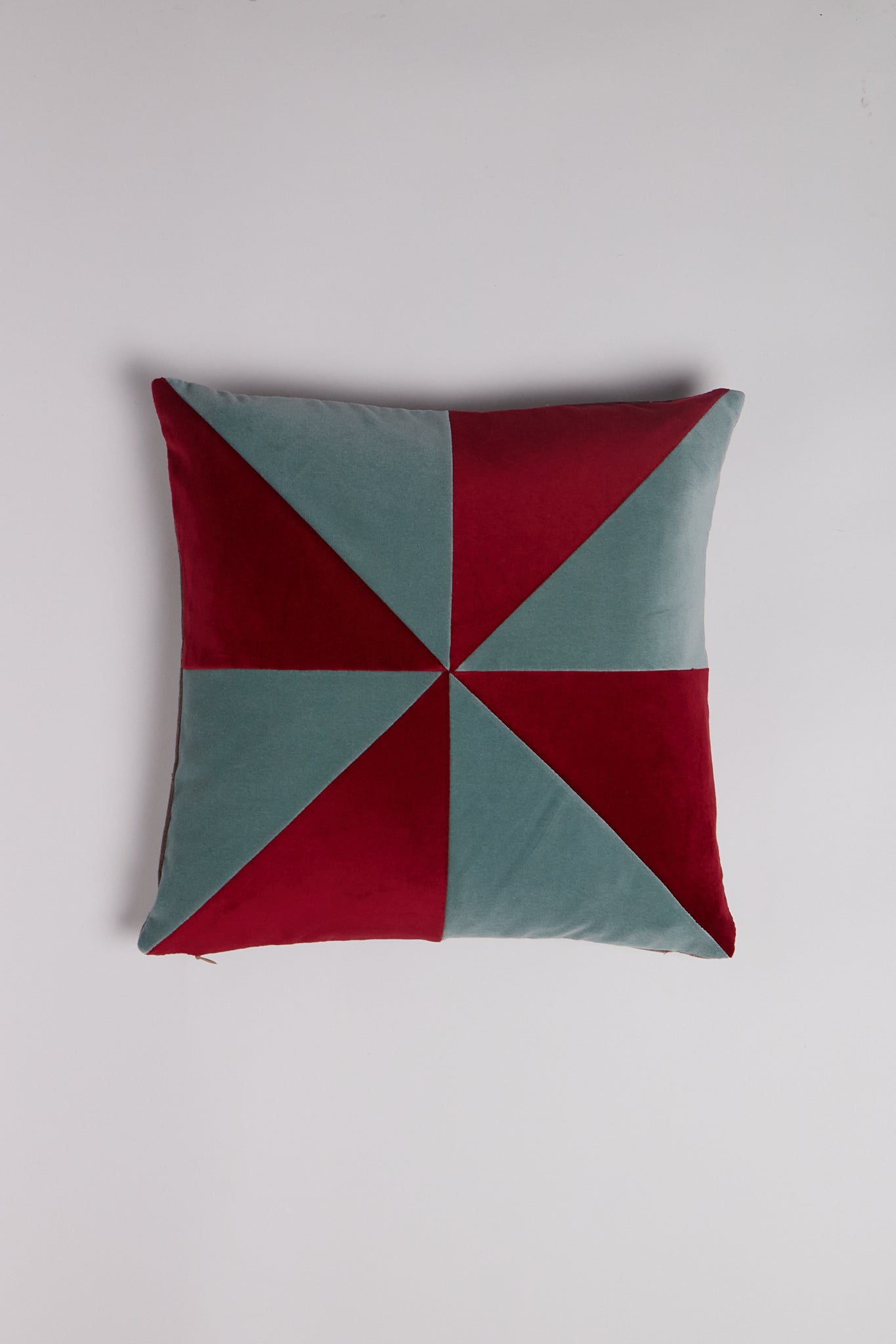 Christina Lundsteen Suki Cushion in Ruby and Pale Blue, curated by Shop Sommer in San Francisco.