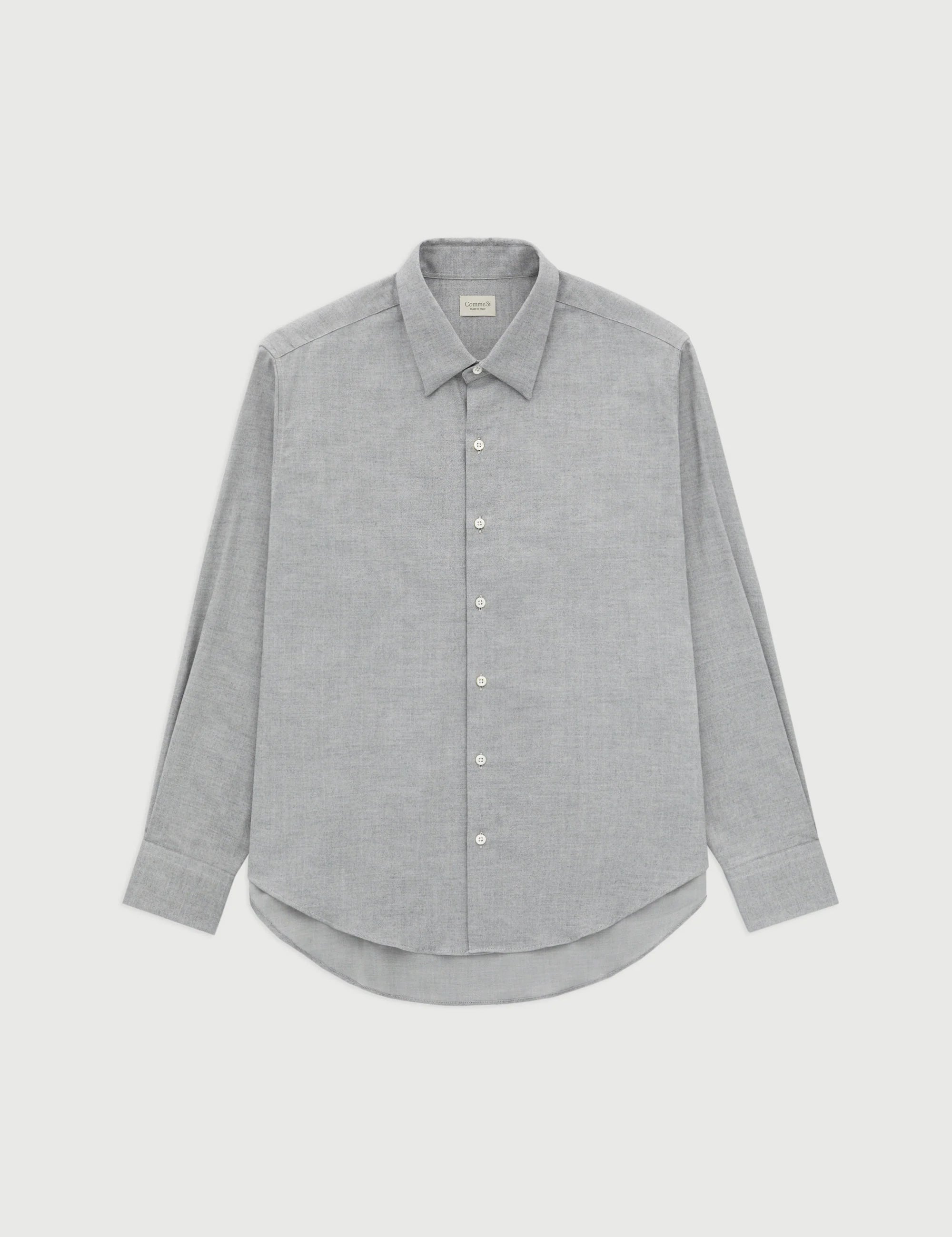 Comme Si La Shirt Classica Light Grey Cotton Flannel , curated by Shop Sommer in San Francisco.