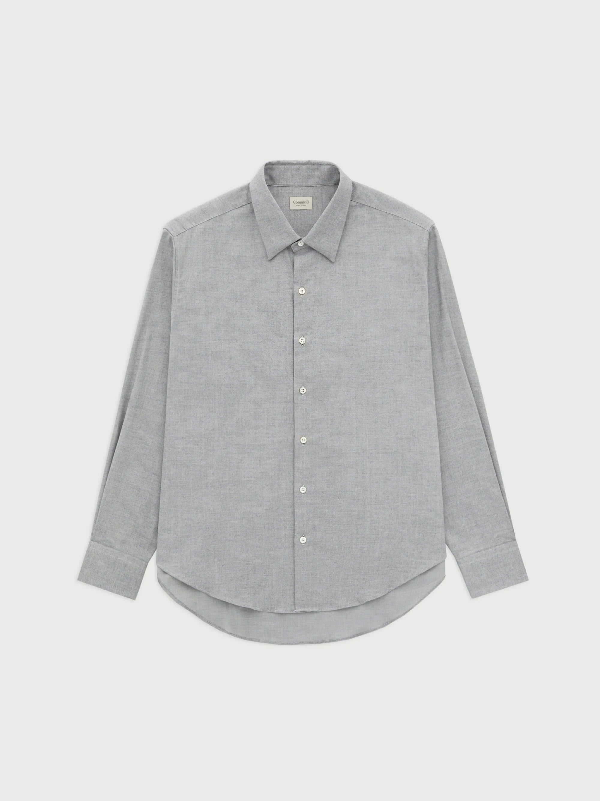 Comme Si La Shirt Classica Light Grey Cotton Flannel , curated by Shop Sommer in San Francisco.