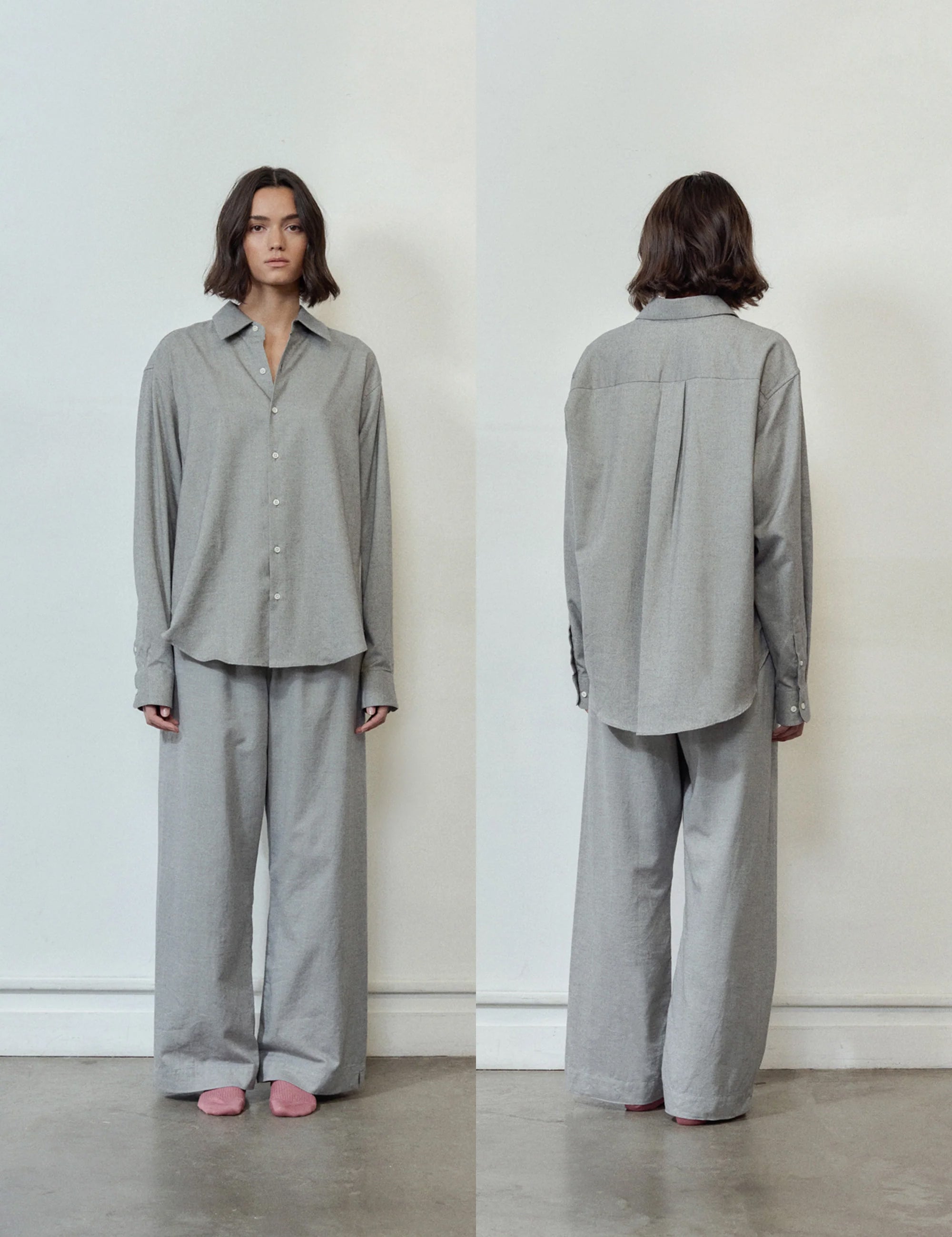 Comme Si La Shirt Classica Light Grey Cotton Flannel , curated by Shop Sommer in San Francisco.