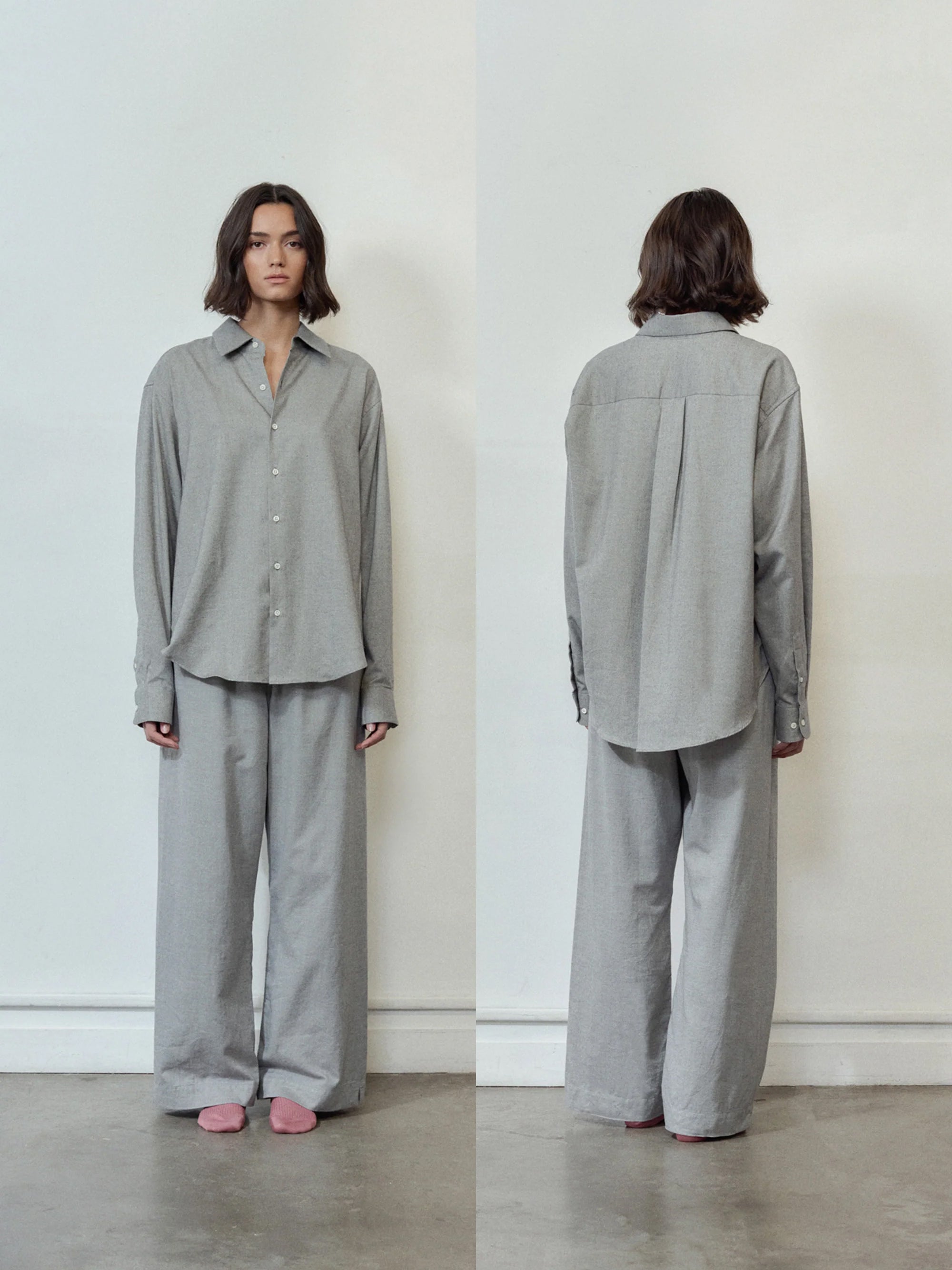 Comme Si La Shirt Classica Light Grey Cotton Flannel , curated by Shop Sommer in San Francisco.