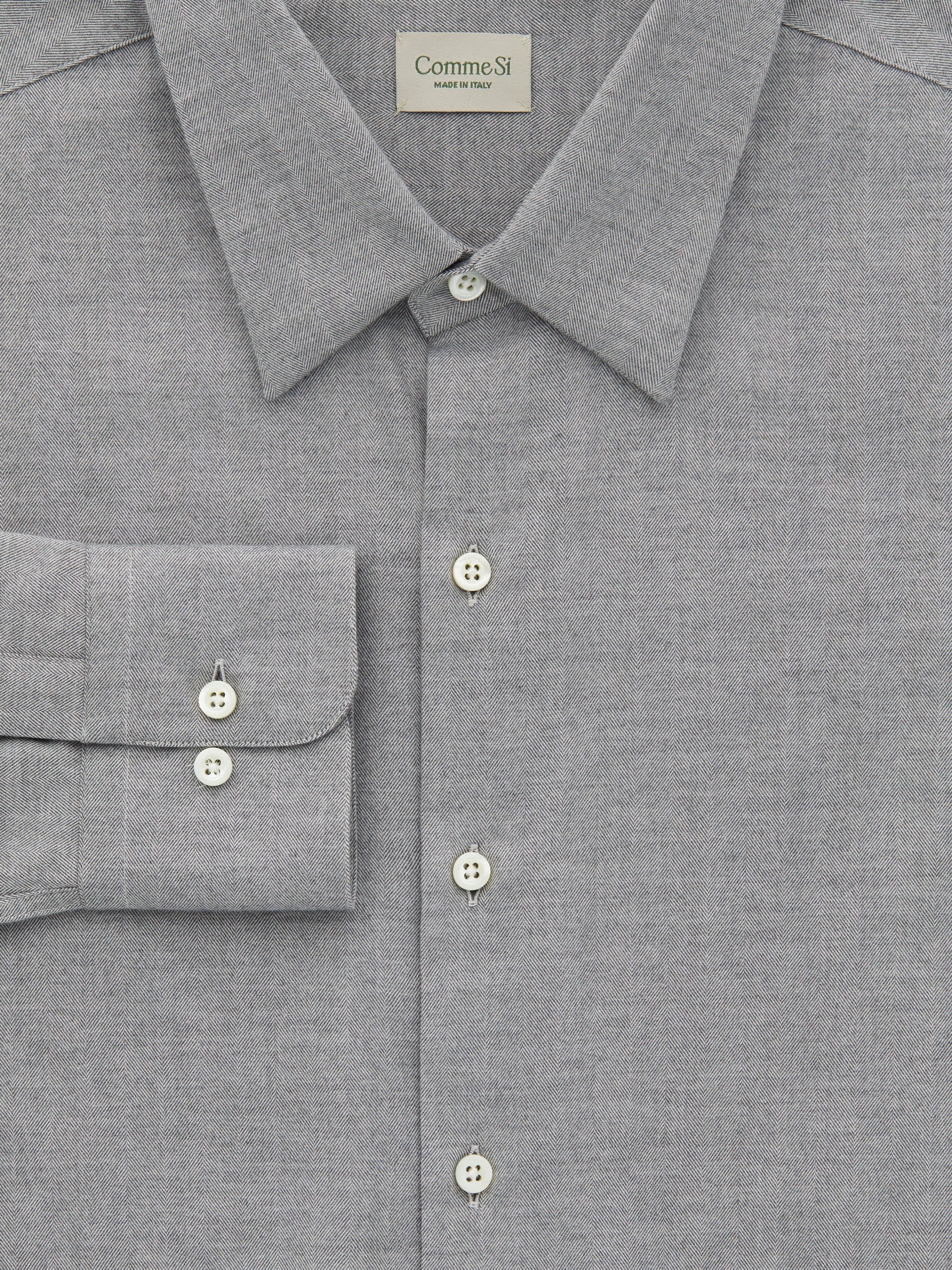 Comme Si La Shirt Classica Light Grey Cotton Flannel , curated by Shop Sommer in San Francisco.
