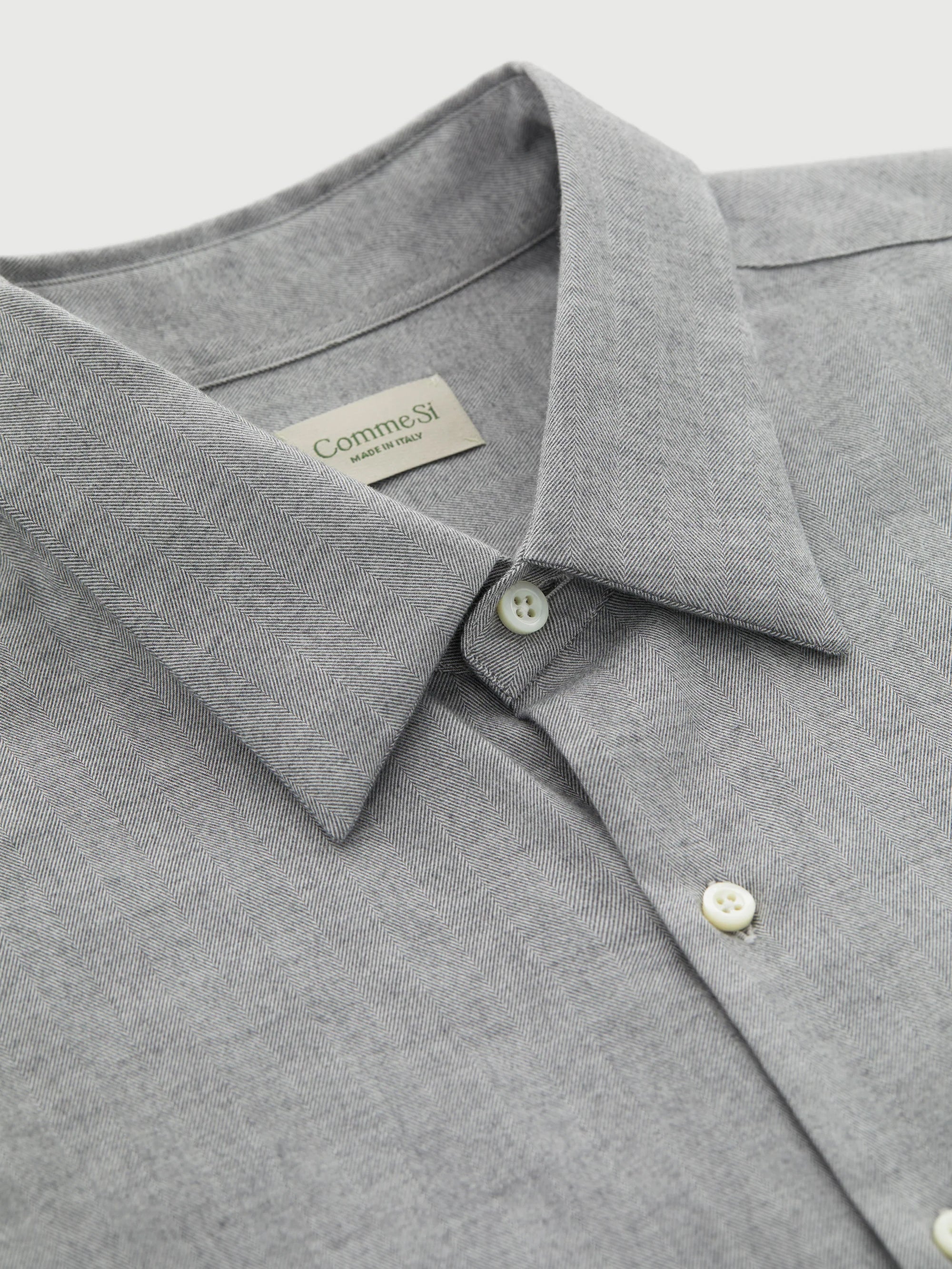 Comme Si La Shirt Classica Light Grey Cotton Flannel , curated by Shop Sommer in San Francisco.