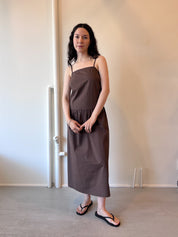 Peplum Dress in Chocolate