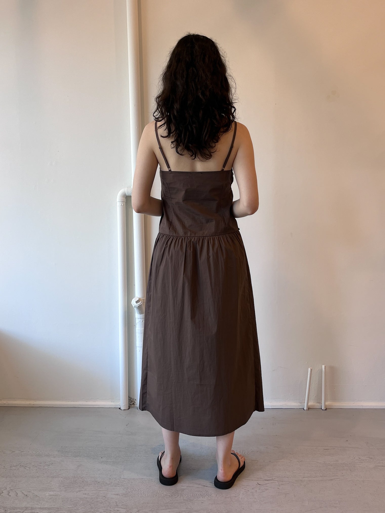 Peplum Dress in Chocolate