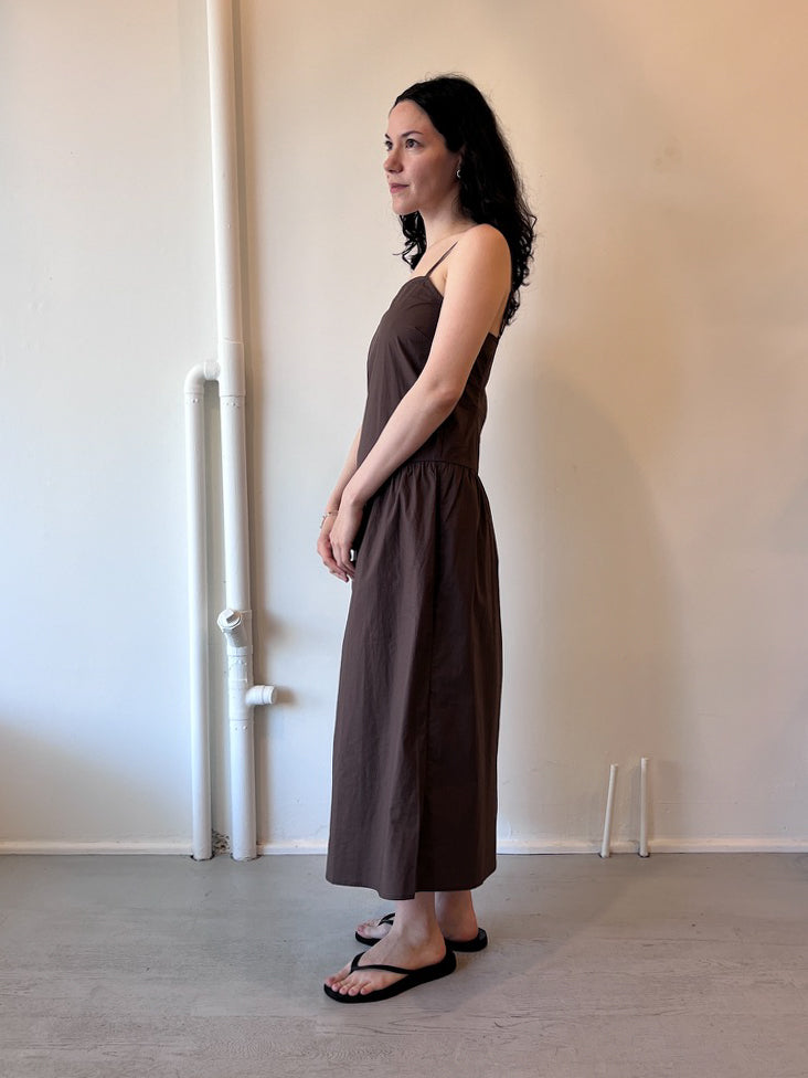 Peplum Dress in Chocolate