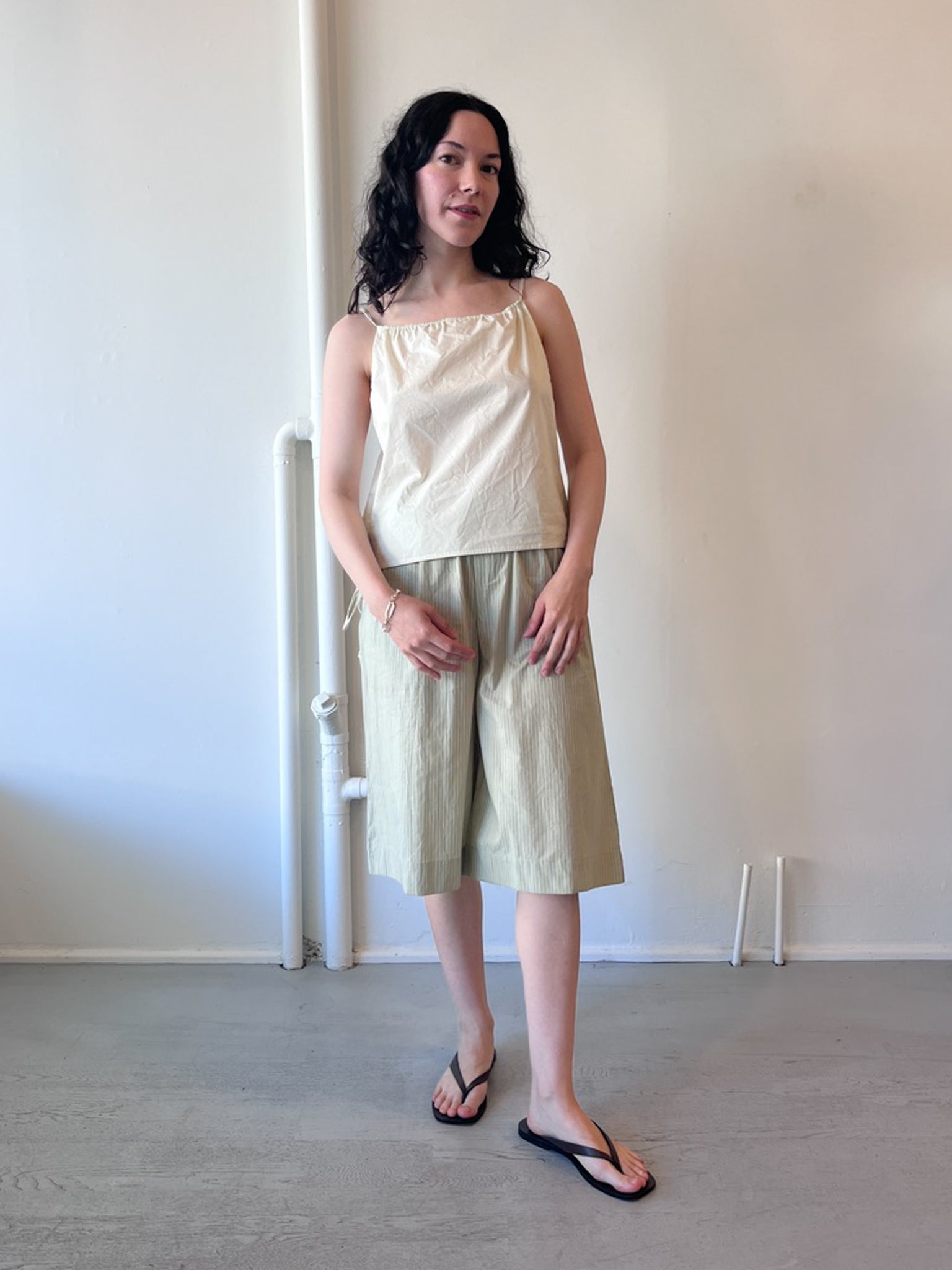 Deiji Studios Long Lounger in Pistachio Stripe, curated by Shop Sommer in San Francisco.