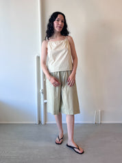 Deiji Studios Long Lounger in Pistachio Stripe, curated by Shop Sommer in San Francisco.