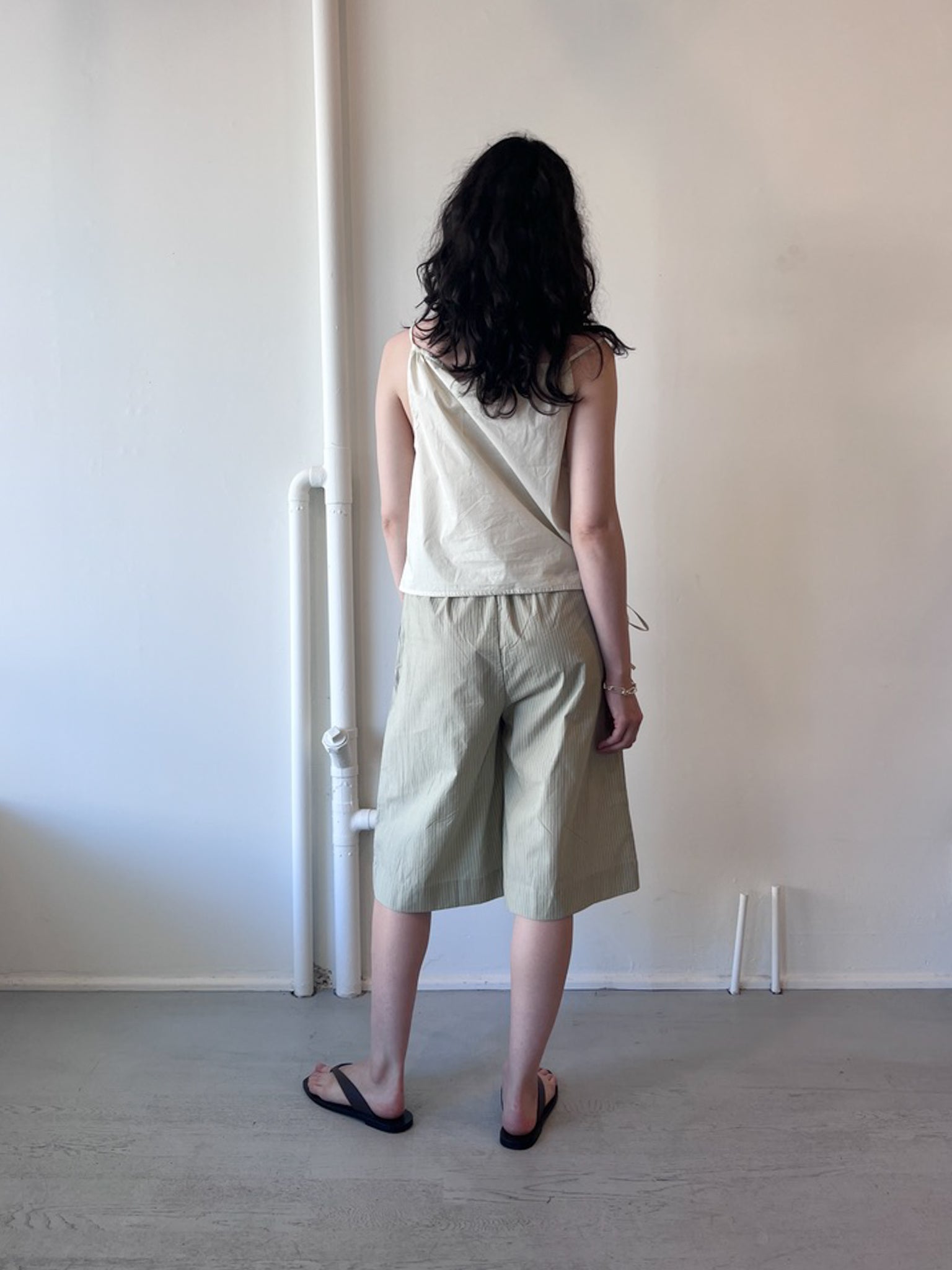 Deiji Studios Long Lounger in Pistachio Stripe, curated by Shop Sommer in San Francisco.