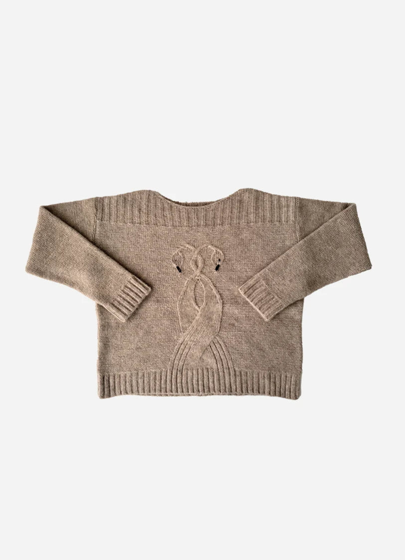 Emily Dawn Long Swan Cable Knit Sweater, curated by Shop Sommer in San Francisco.