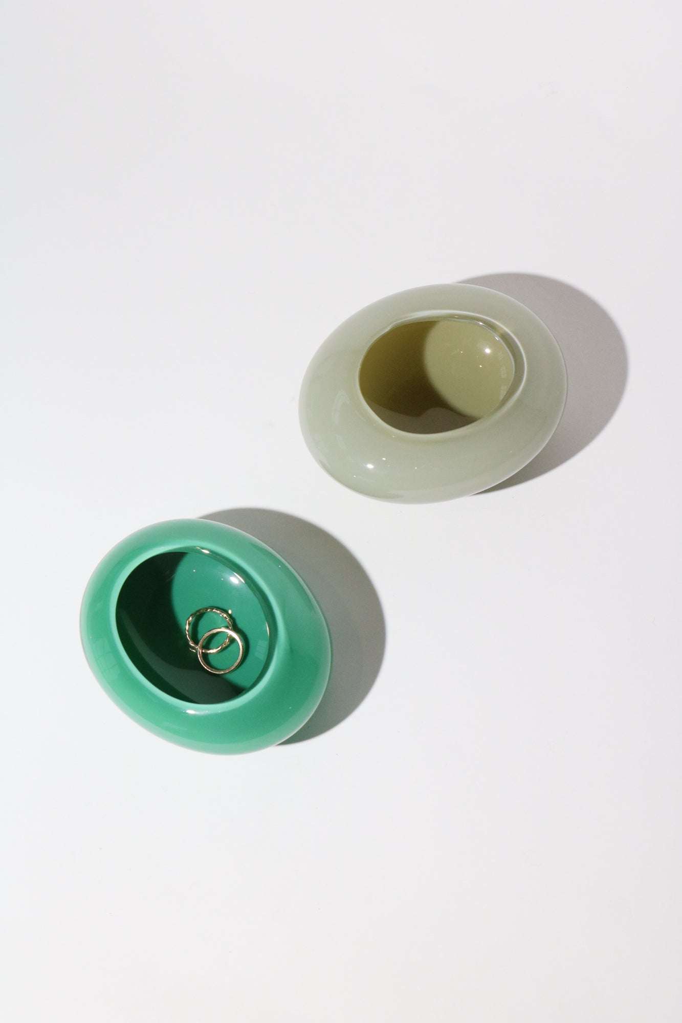Candy Dish Set in Spearmint & Champagne