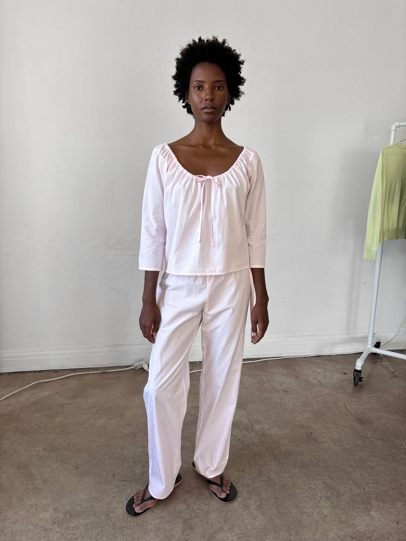 Brooke Callahan Tie Pants in Blush 32", curated by Shop Sommer in San Francisco.