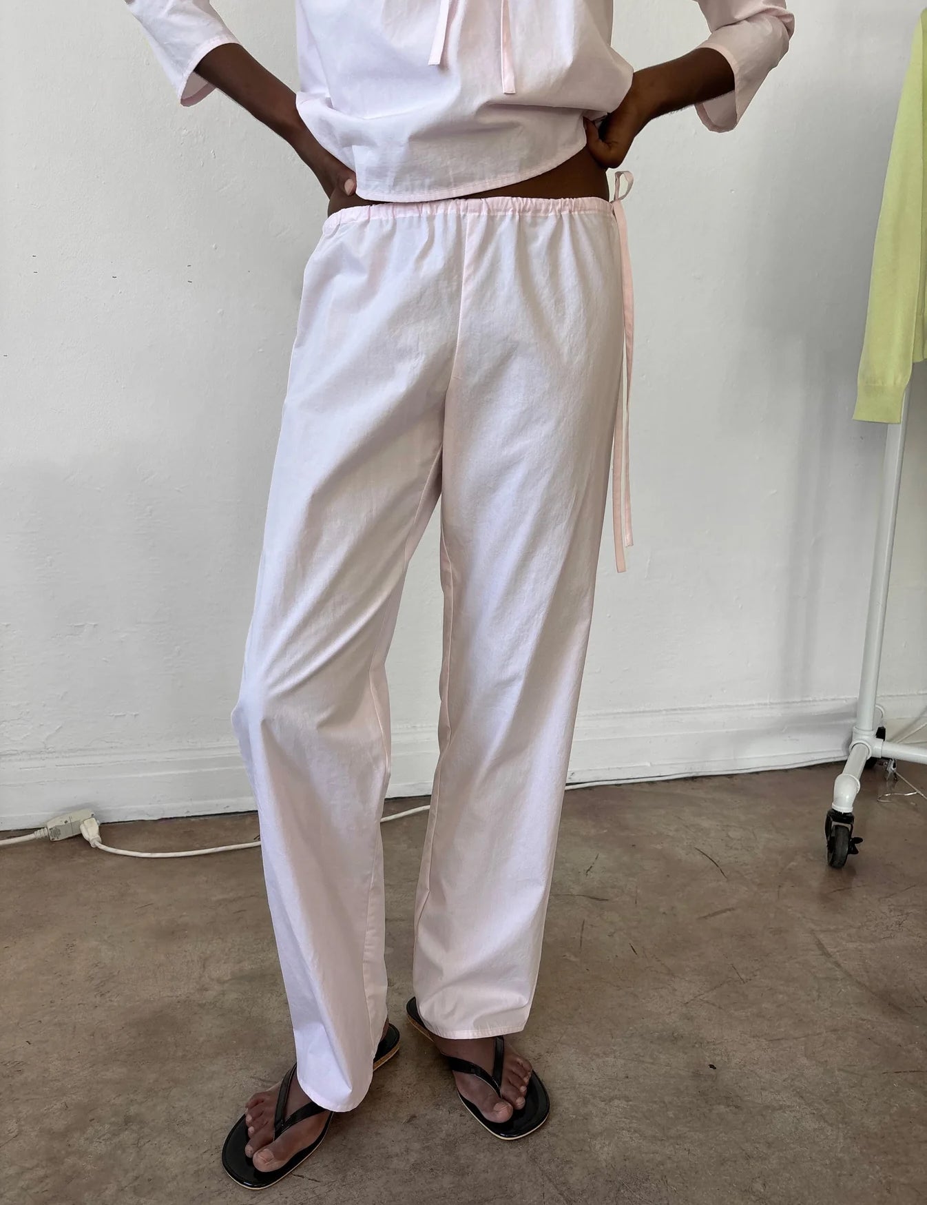 Brooke Callahan Tie Pants in Blush 32", curated by Shop Sommer in San Francisco.