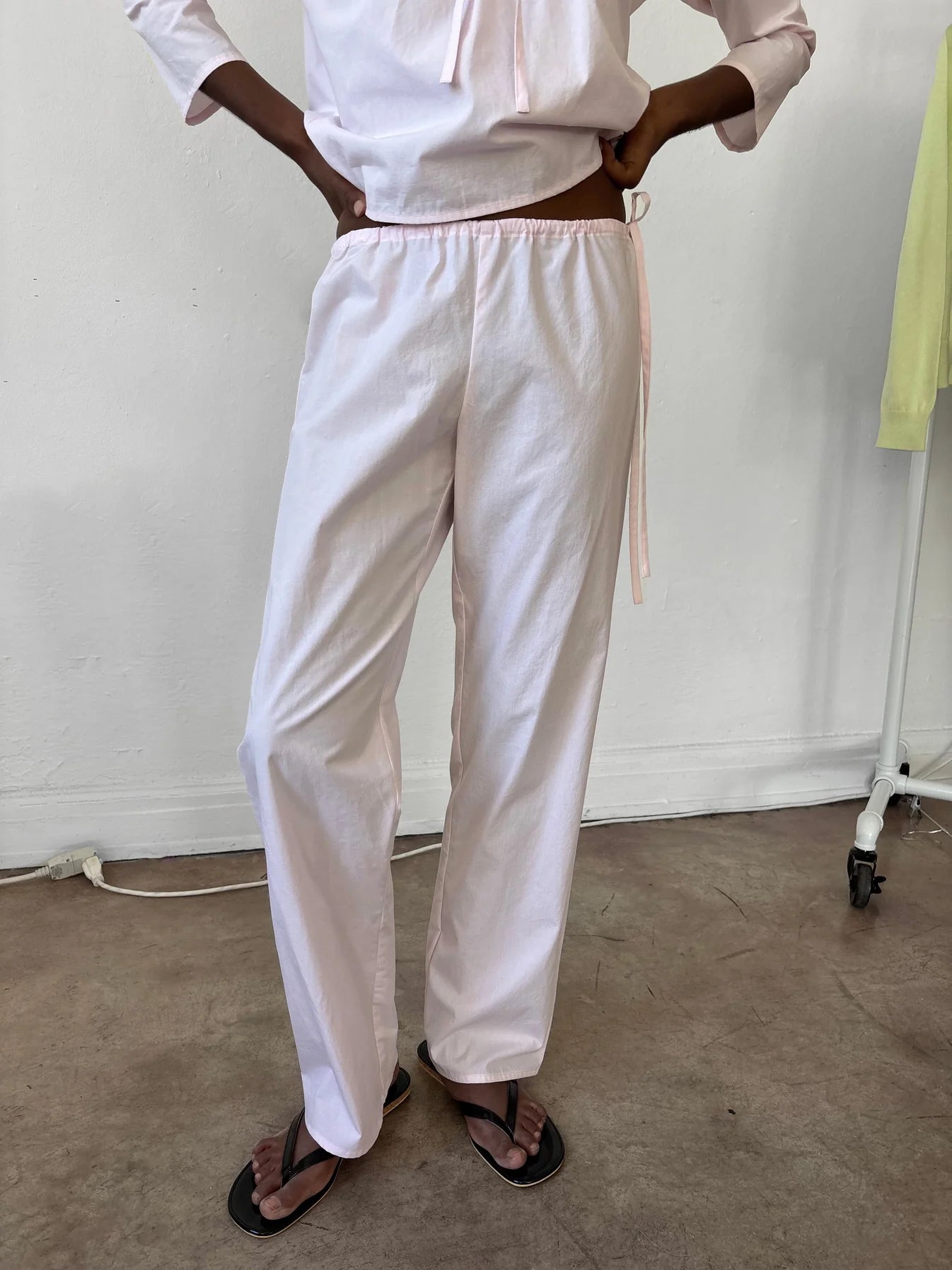 Brooke Callahan Tie Pants in Blush 32", curated by Shop Sommer in San Francisco.