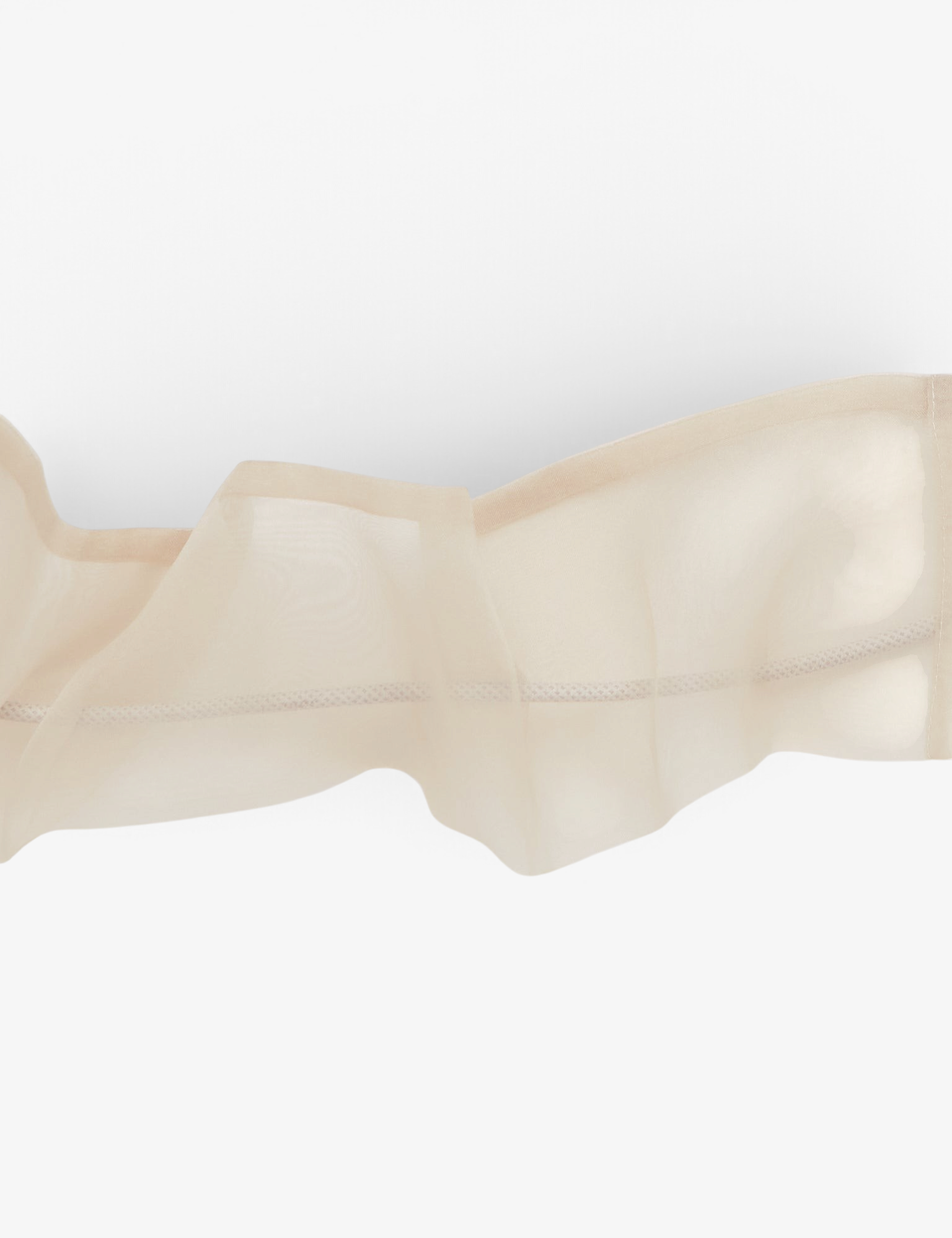 Sommer Iko Iko organza cord cover in a sheer beige fabric, designed to elegantly conceal electrical wires.