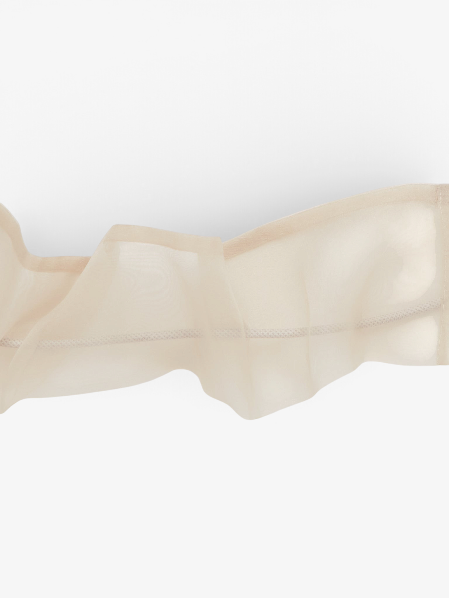 Sommer Iko Iko organza cord cover in a sheer beige fabric, designed to elegantly conceal electrical wires.