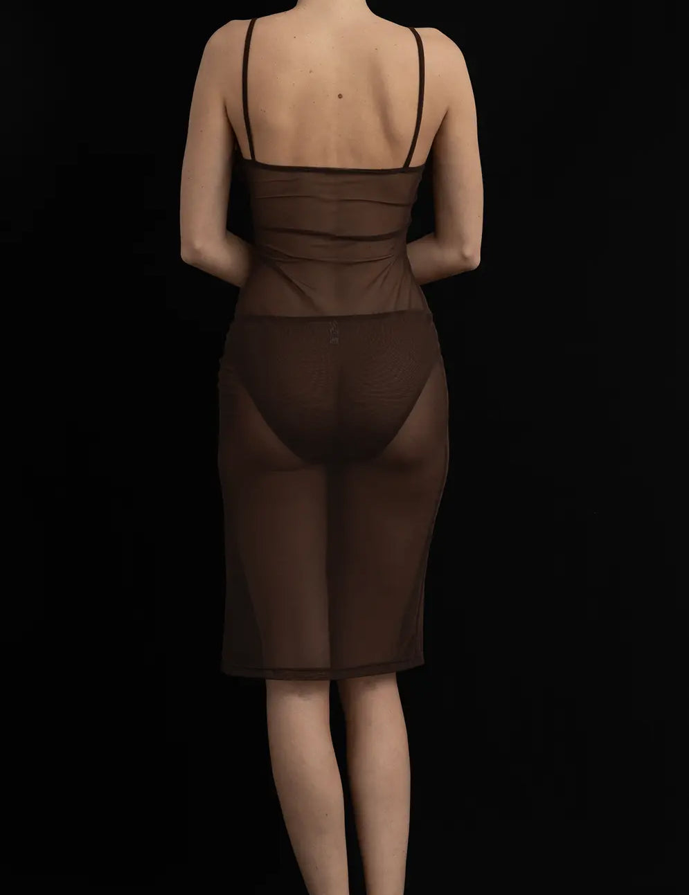 Kye Intimates Overlay Slip Dress in Cocoa, curated by Shop Sommer in San Francisco