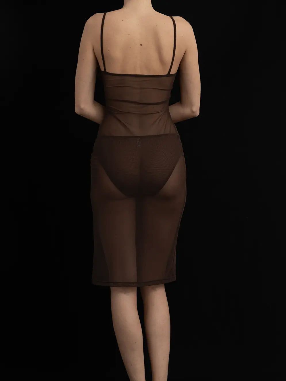Kye Intimates Overlay Slip Dress in Cocoa, curated by Shop Sommer in San Francisco