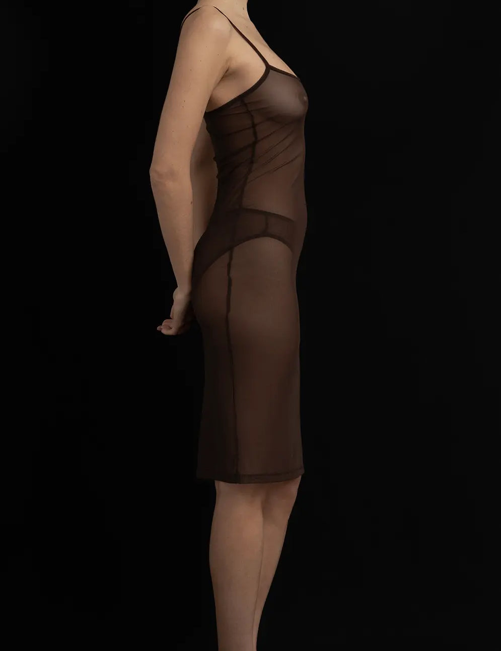 Kye Intimates Overlay Slip Dress in Cocoa, curated by Shop Sommer in San Francisco