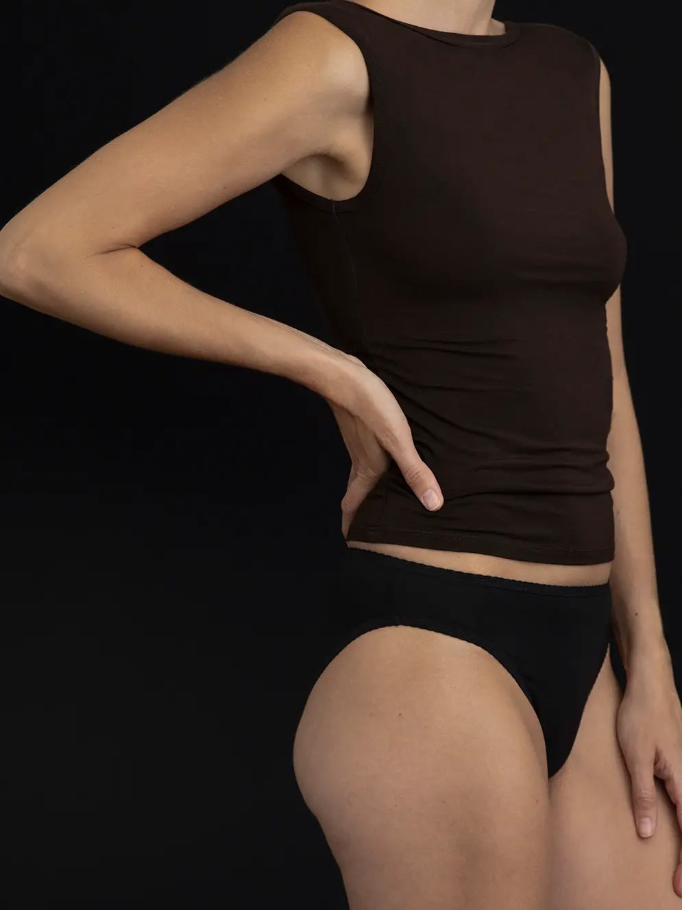 Recline Bateau Sleeveless Top Espresso