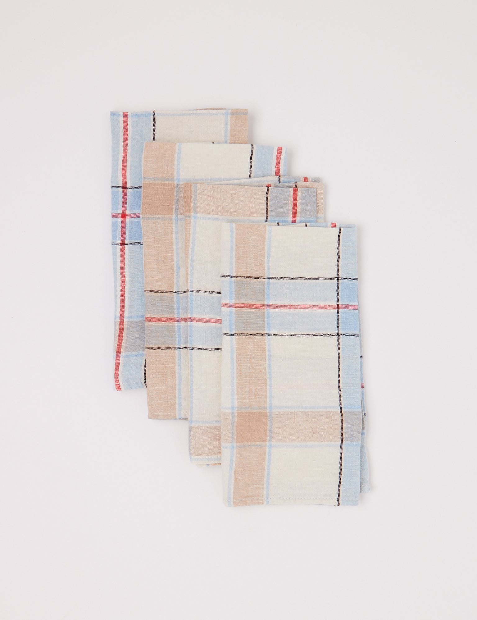 Linge Particulier Summer Plaid Linen Napkin Set