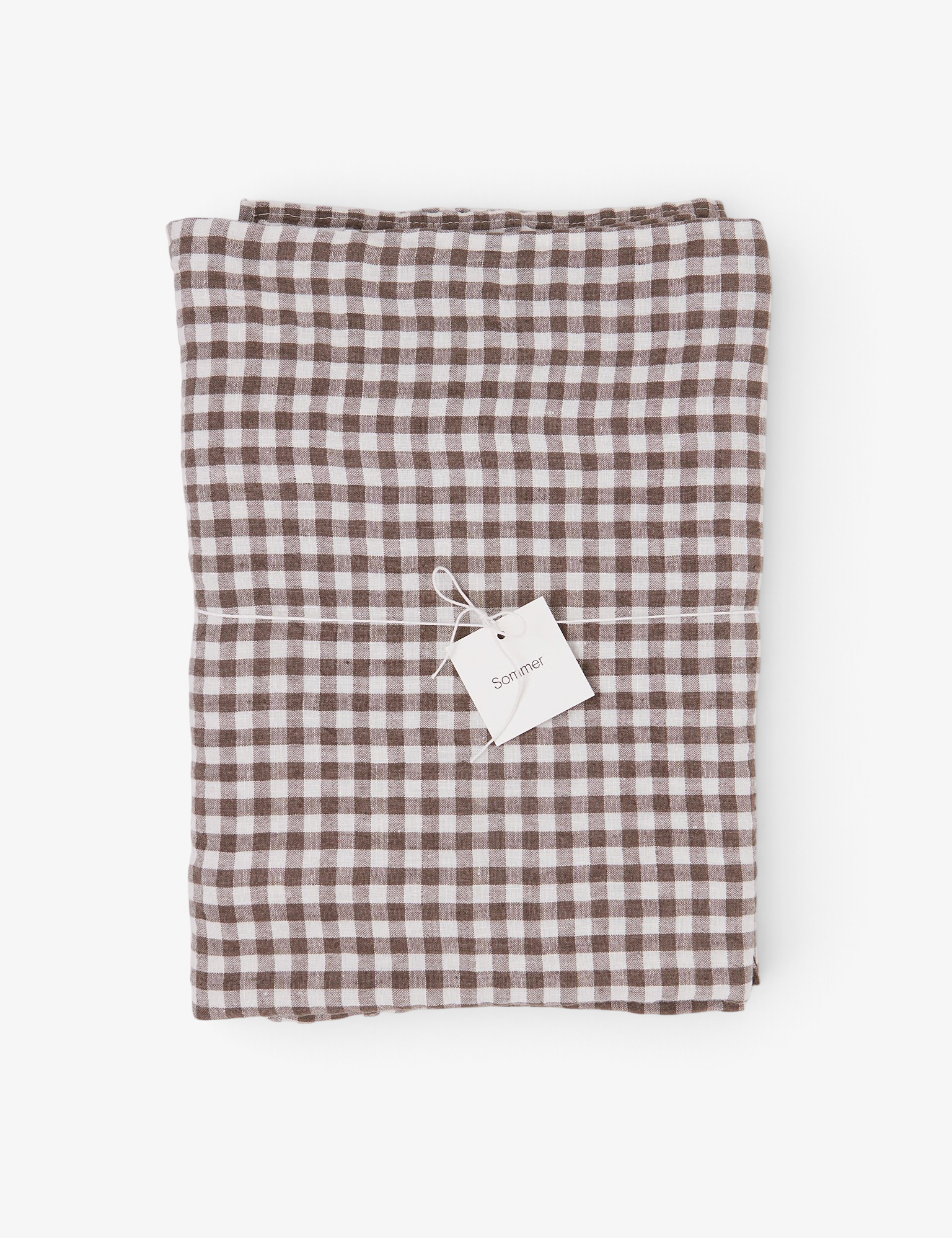 Linge Particulier Brown Gingham Linen Tablecloth